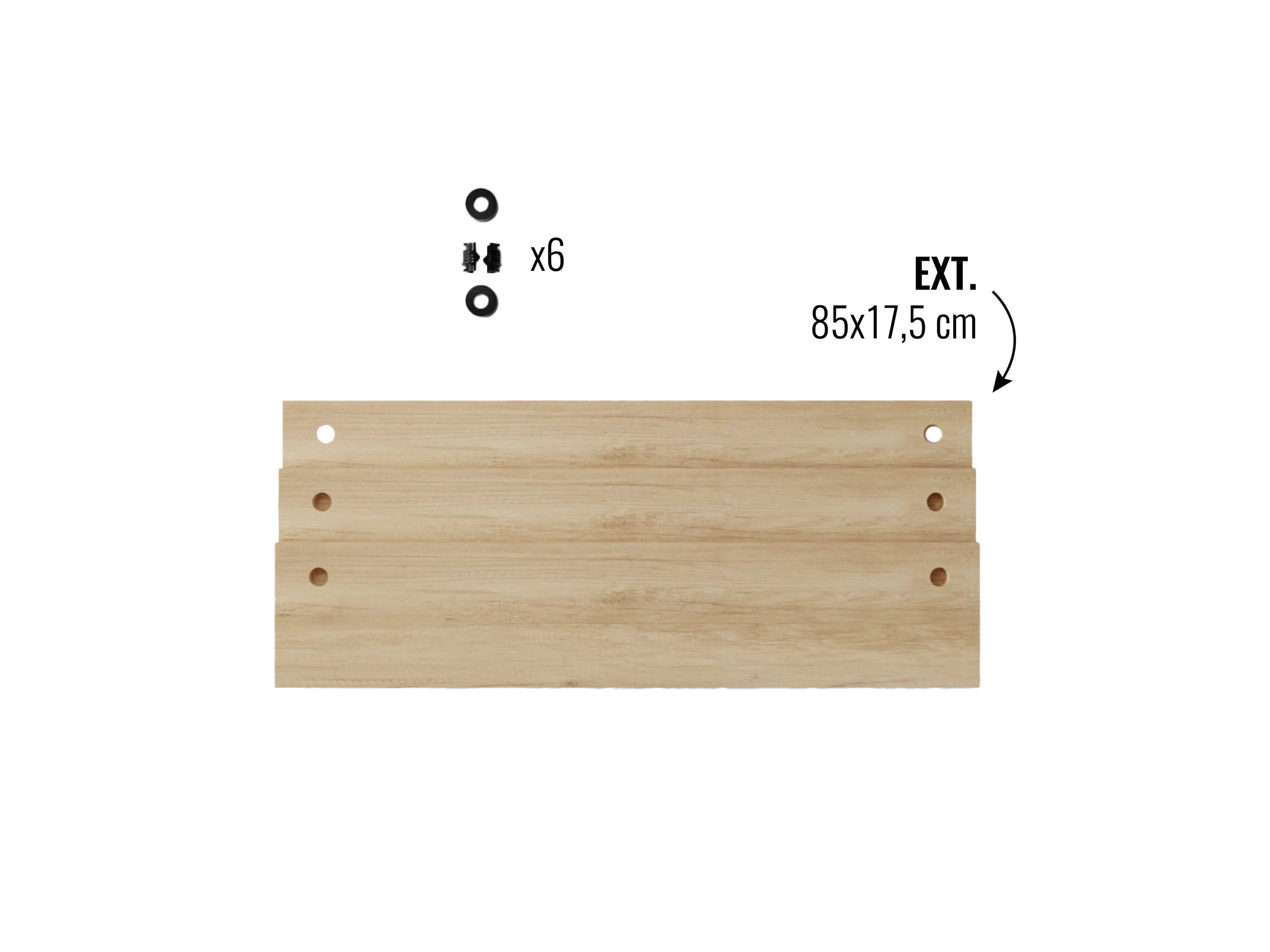 AR SHELVING Rozšírenie pre nástenný regál DECO (85x17,5 cm) 1