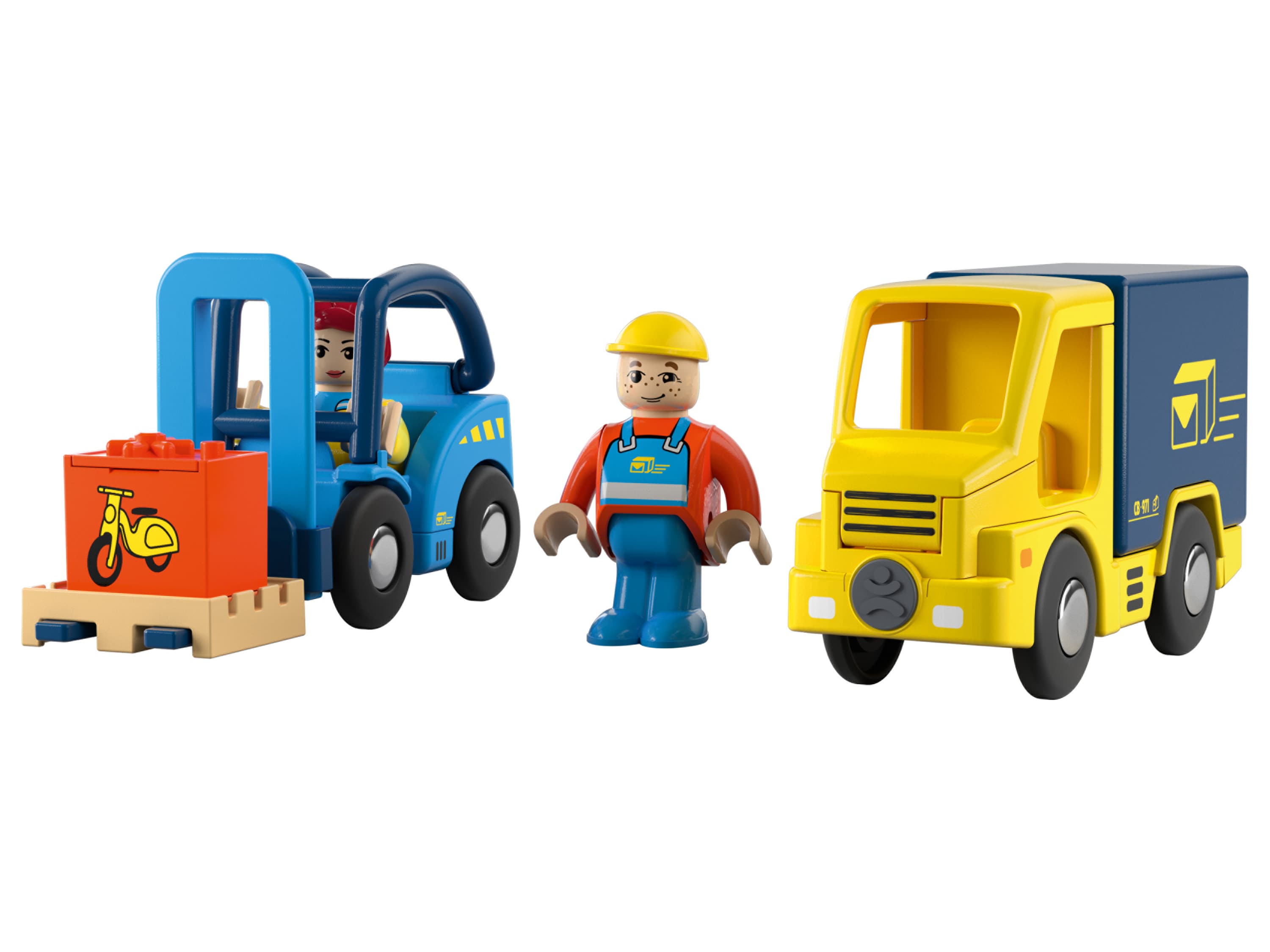Playtive Autíčka (poštárske auto s vysokozdvižným vozíkom)