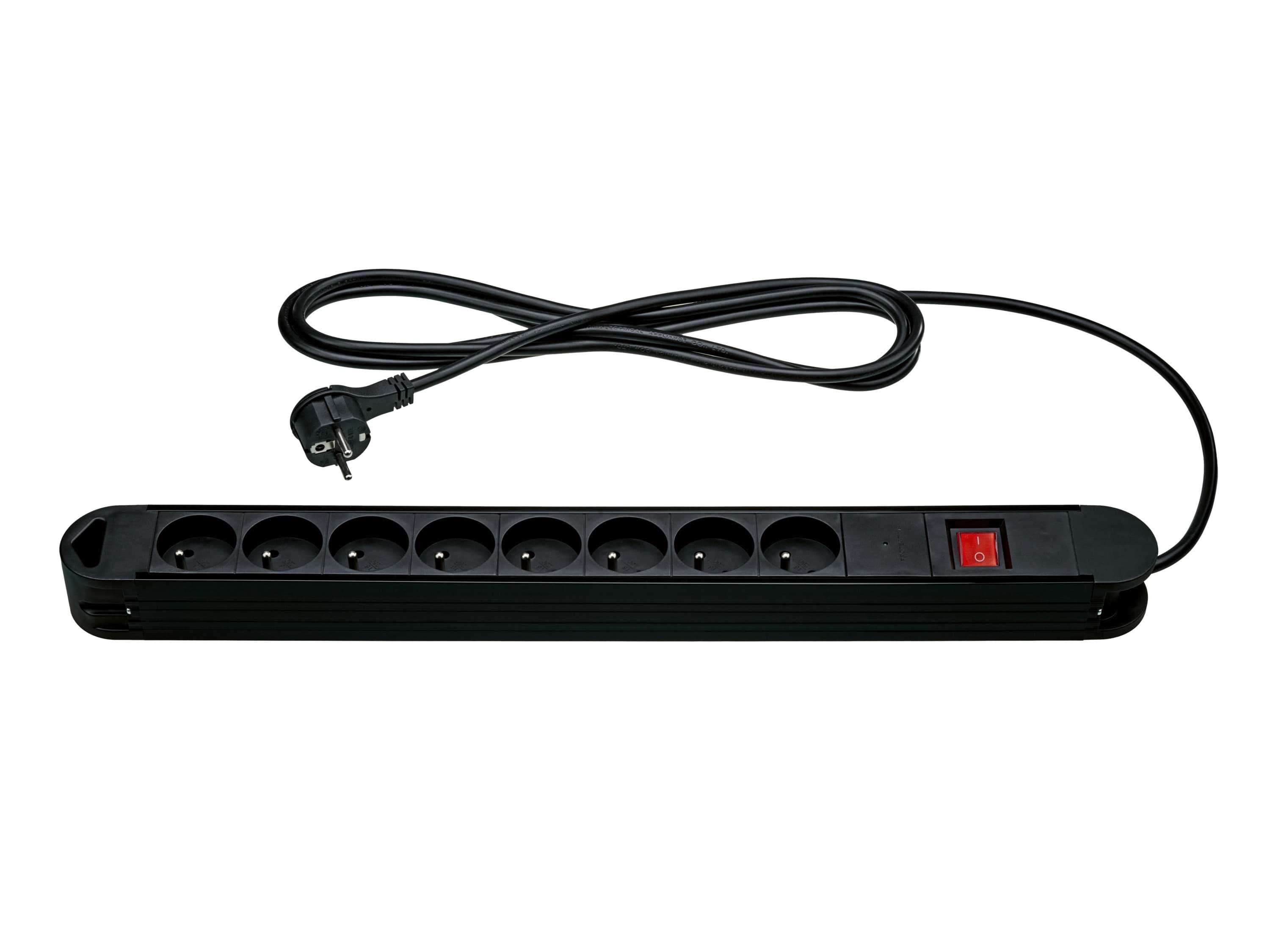 TRONIC® Zásuvková lišta, 8 zásuviek (čierna)