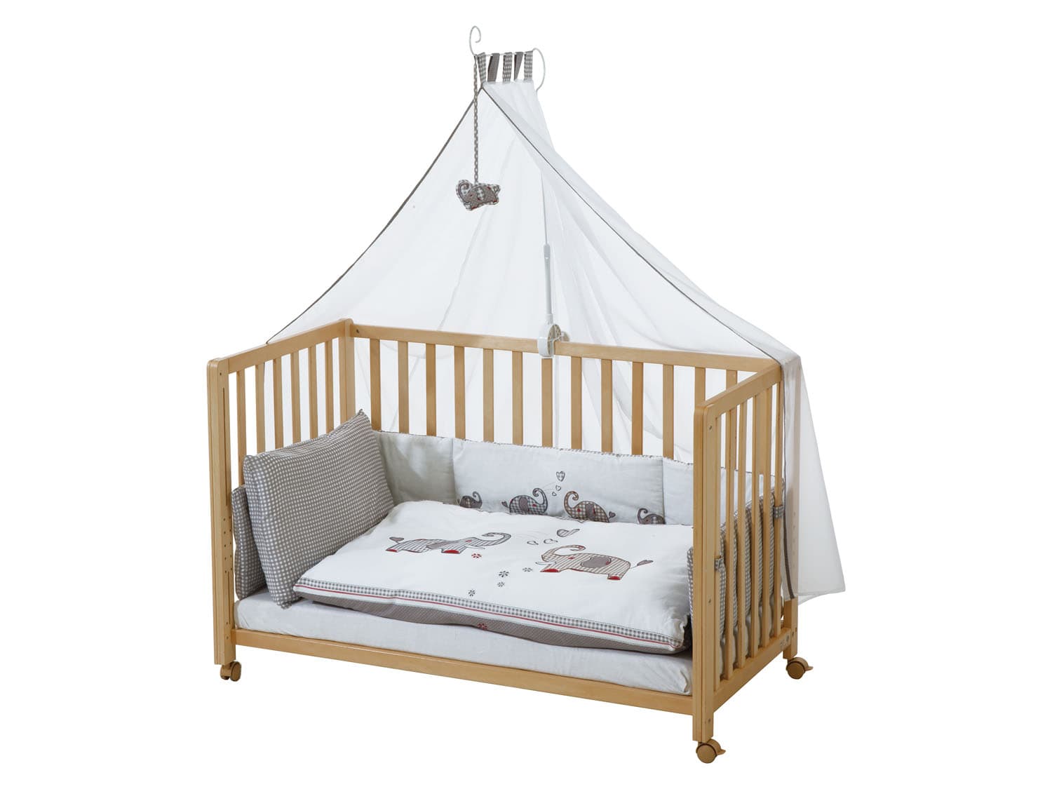 roba Detská postieľka Room Bed, 60 x 120 cm (Jumbo Twins, sivá, prírodná)