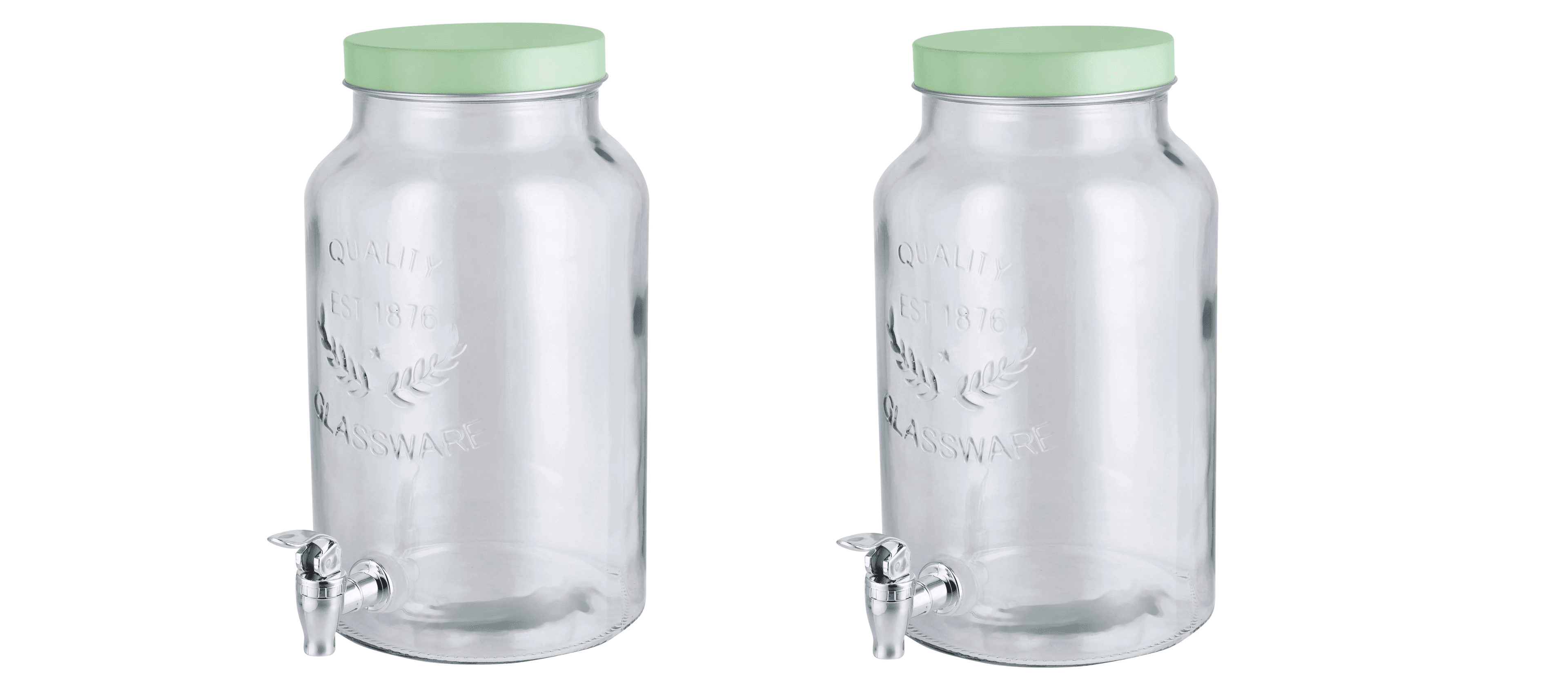 SILVERCREST® Sklenený zásobník na nápoje, zelený, 2 kusy