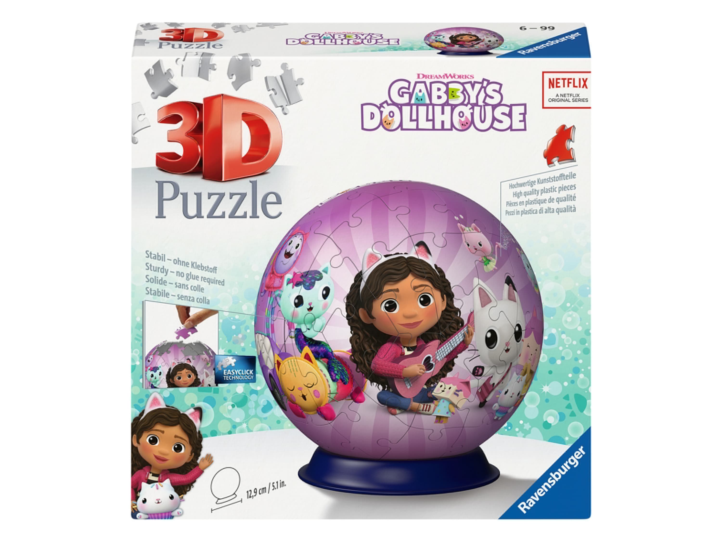 Ravensburger 3D Puzzle guľa, 73 dielikov (Gabinin kúzelný domček) 1