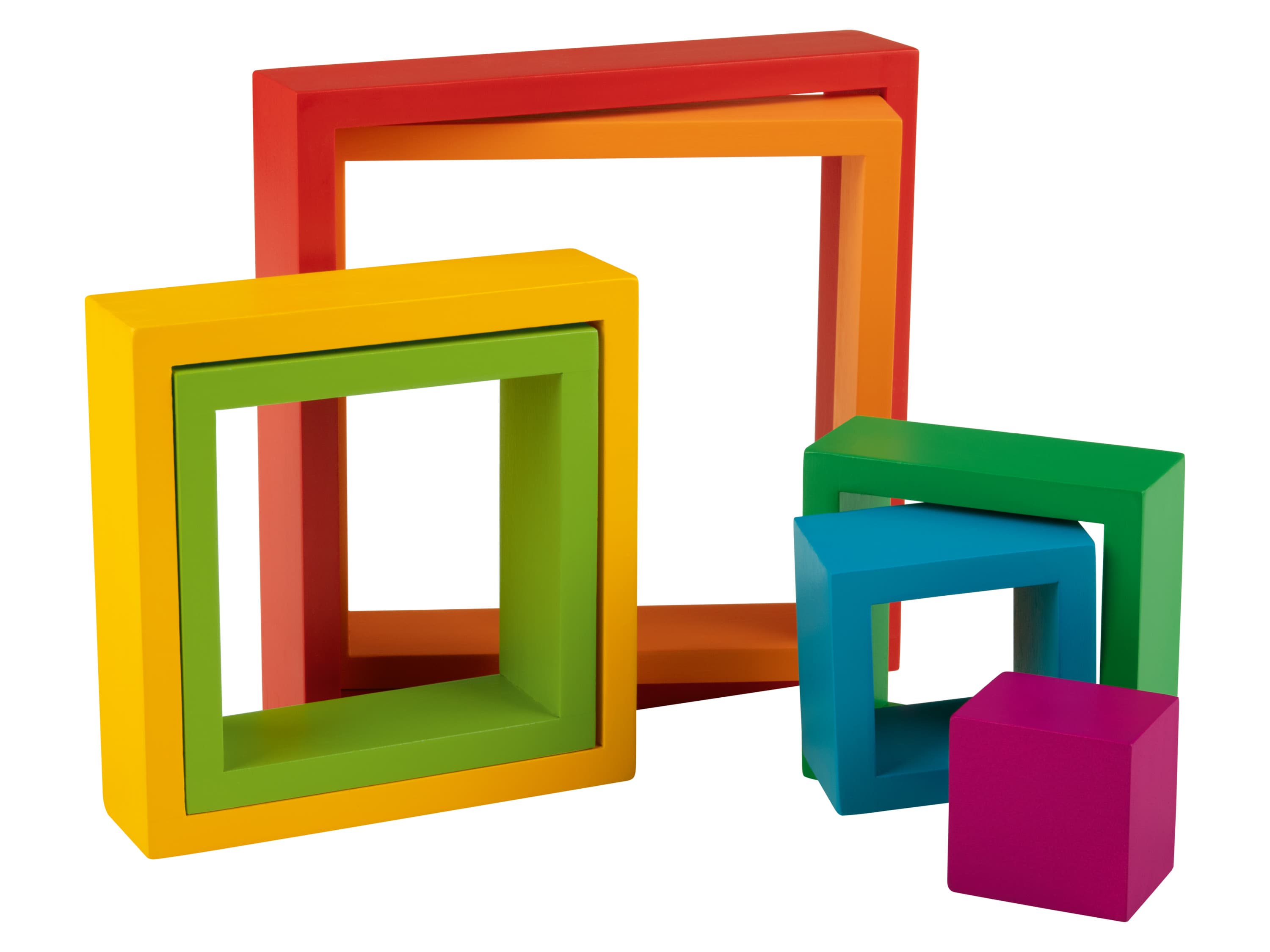 Playtive Drevená hračka Montessori (drevená dúha – štvoruholníky) 1