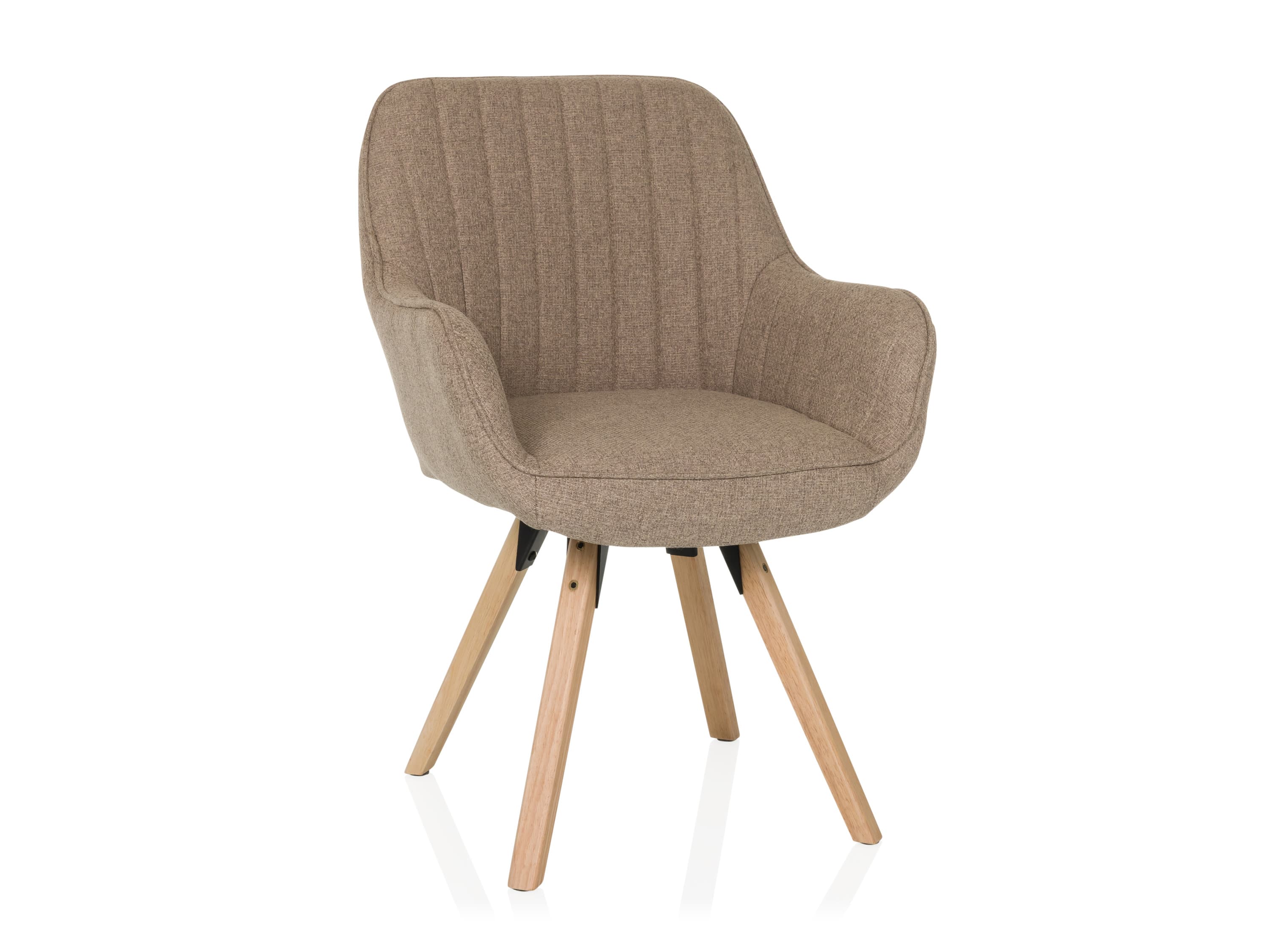 HJH LIVING Otočná čalúnená jedálenská stolička SCANDI SOFT  (béžová) 1
