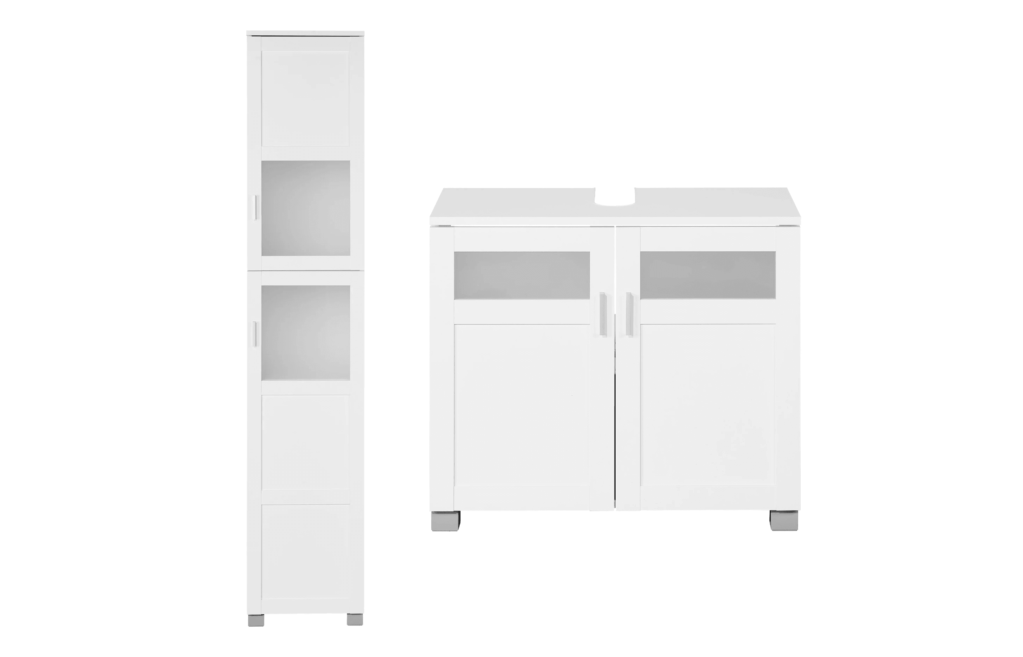 LIVARNO home Vysoká skrinka do kúpeľne Basel + Skrinka pod umývadlo Basel