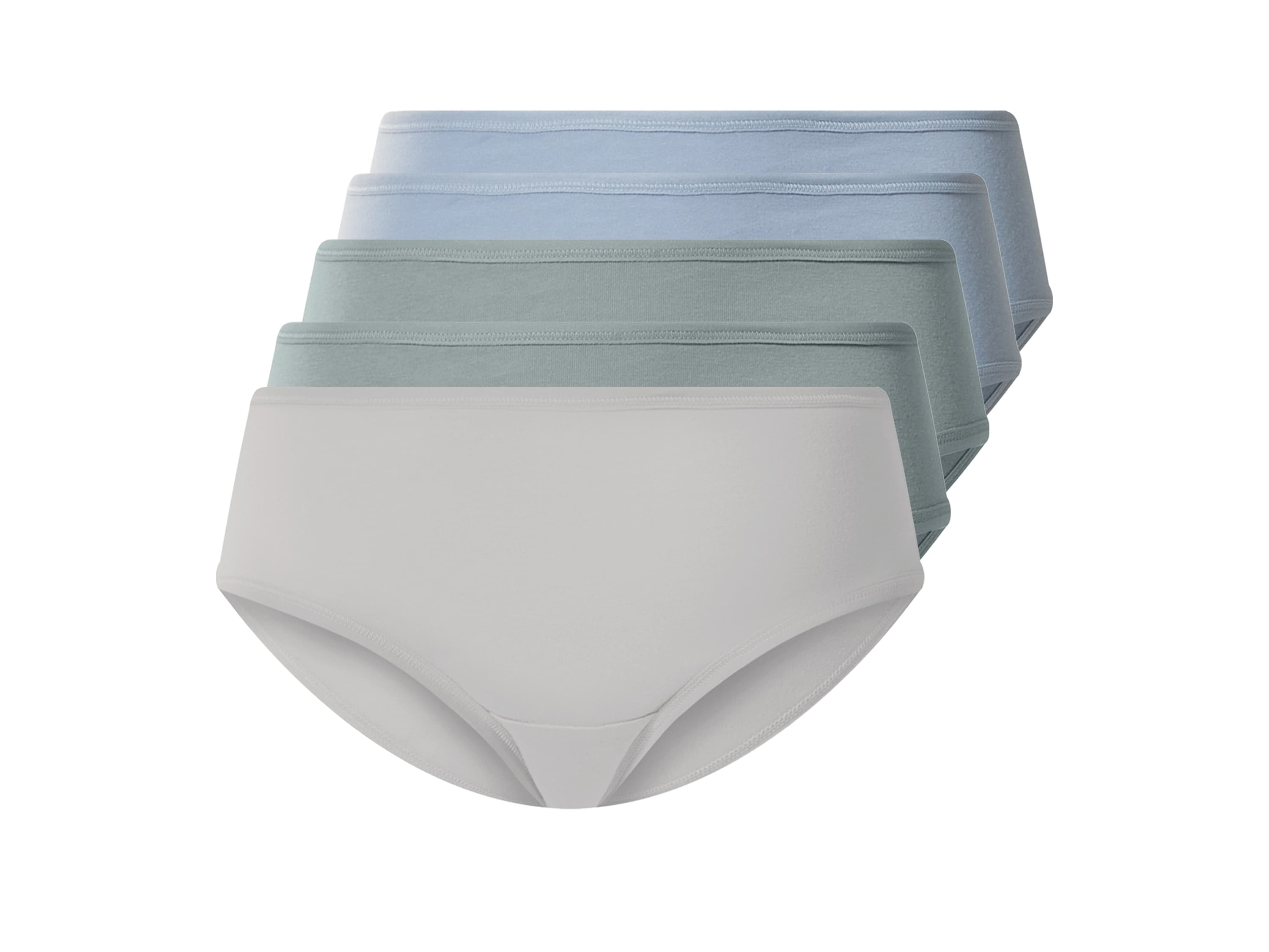 ESMARA® Dámske nízke nohavičky, 5 kusov (zelená/modrá/sivá, S (36/38))