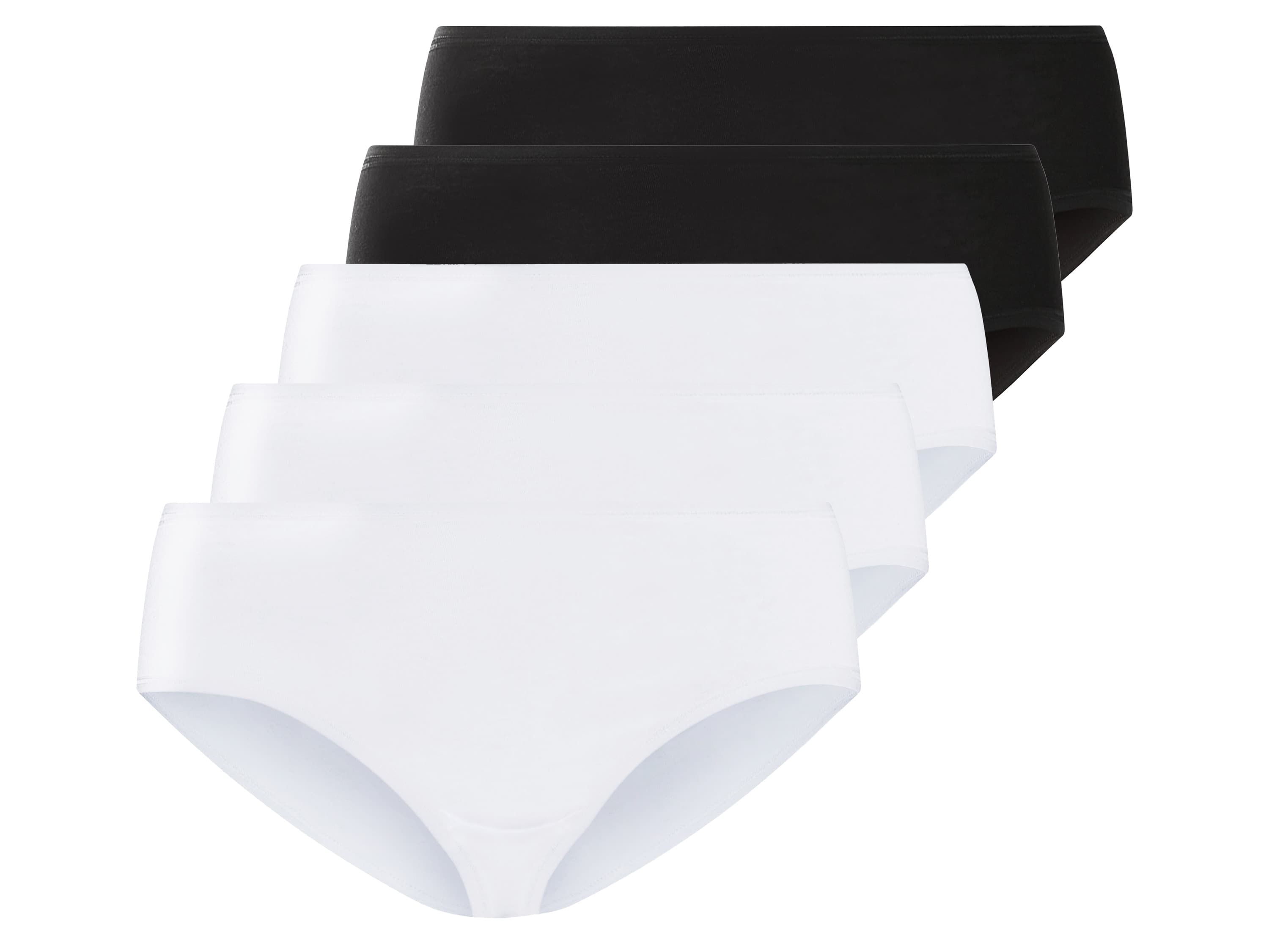 esmara® Dámske nohavičky XXL, 5 kusov (čierna/biela, XL (48/50))
