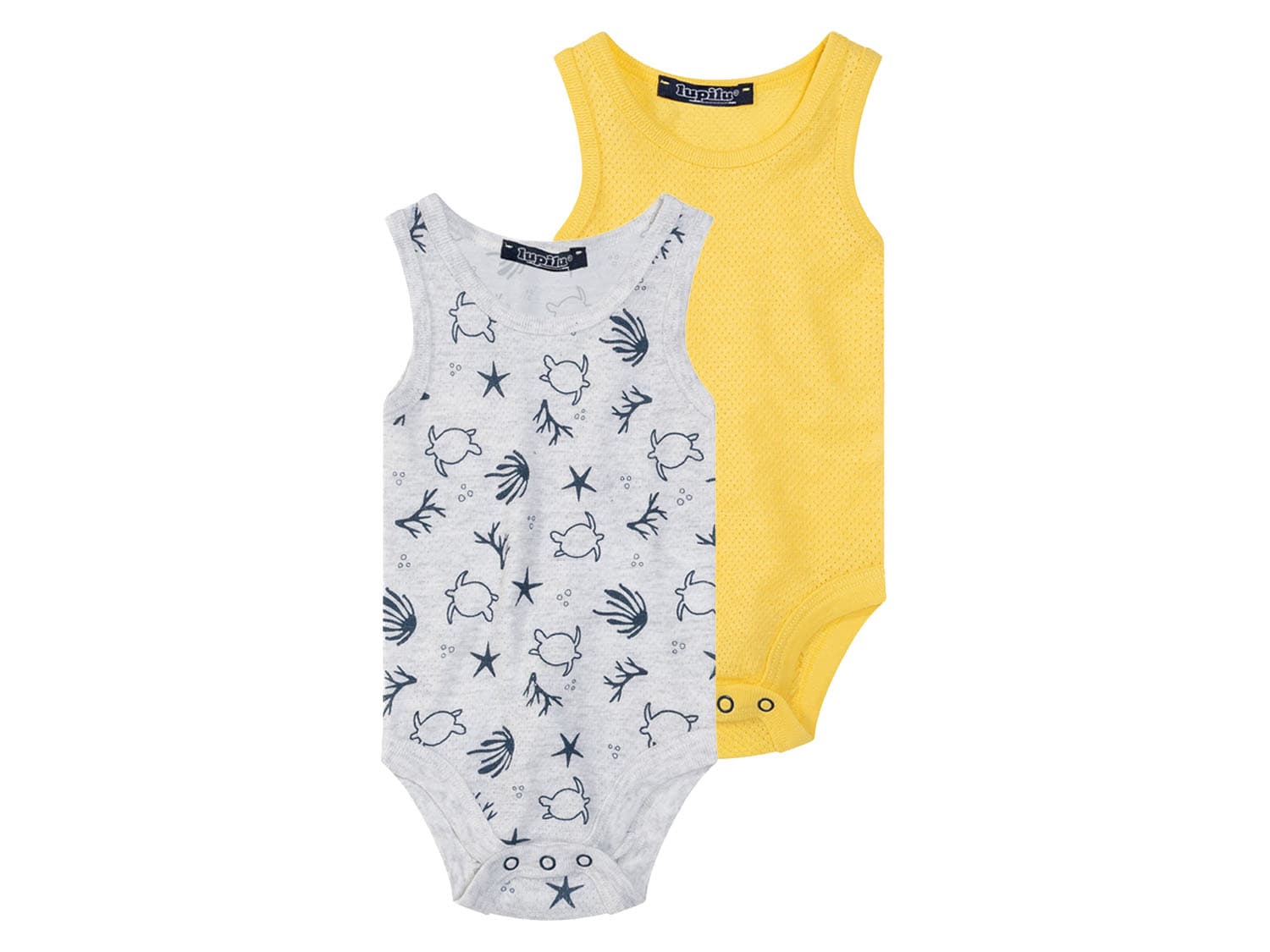 lupilu® Chlapčenské body pre bábätká, 2 kusy (žltá/sivá, 50/56) 1