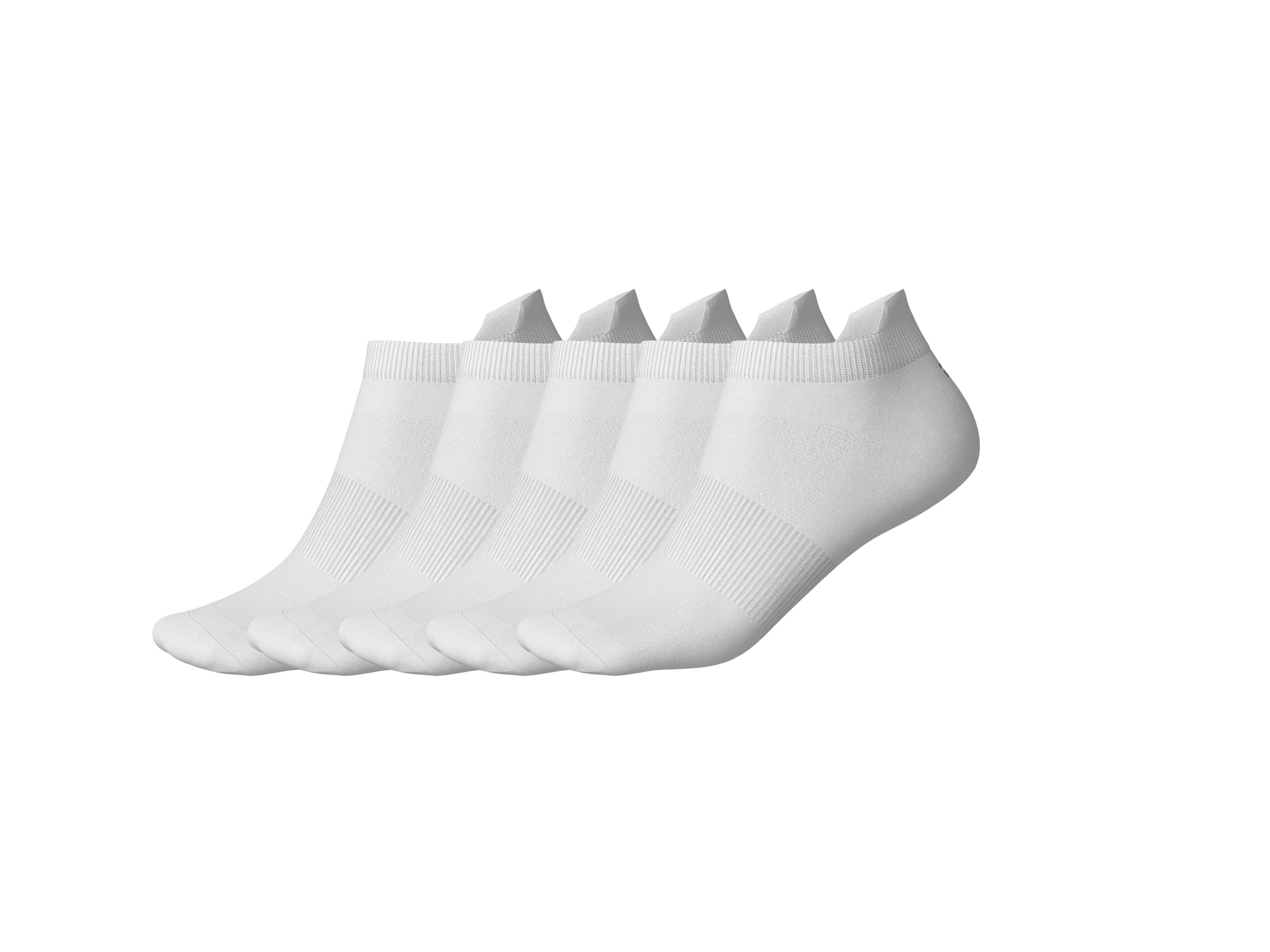CRIVIT Dámske/Pánske športové členkové ponožky, 5 párov (biela, 43/46)