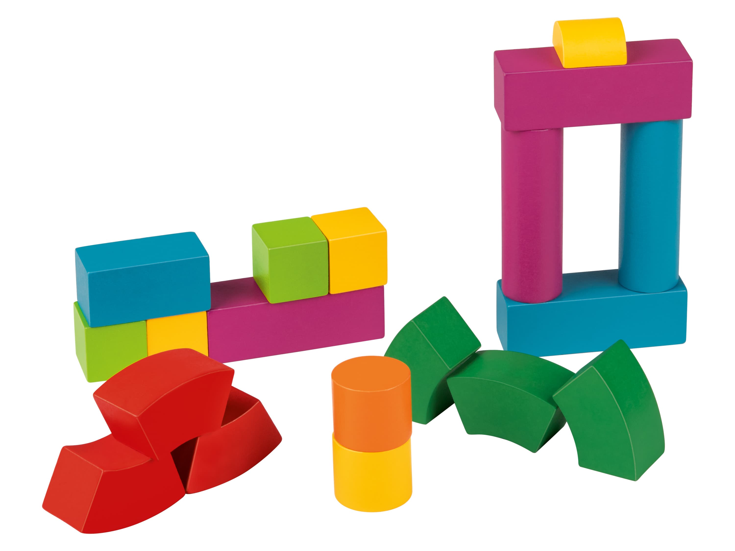 Playtive Drevená hračka Montessori (drevená dúha - kocky)