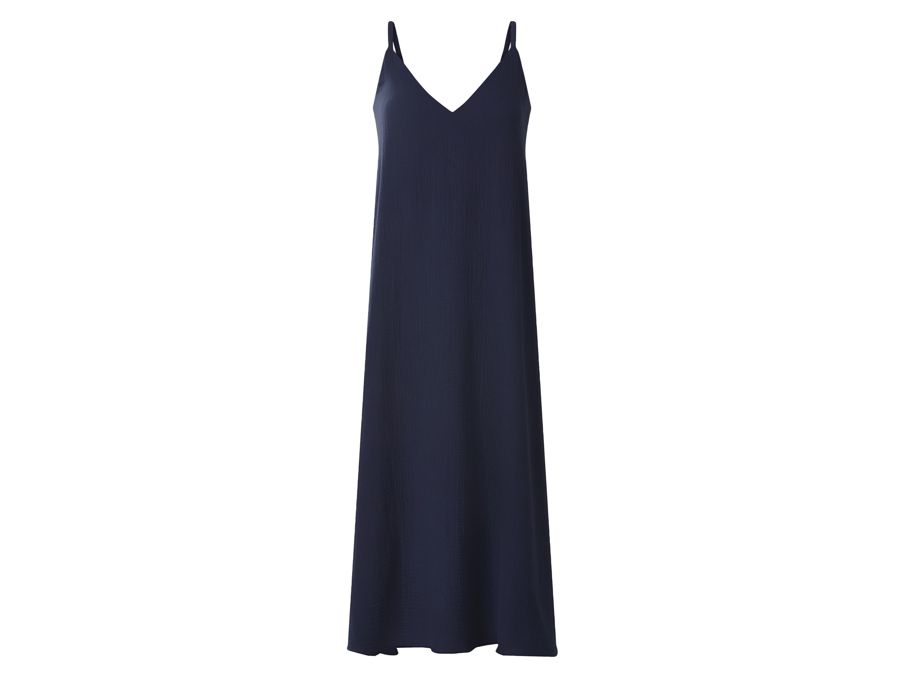 ESMARA® Dámske mušelínové midi šaty (navy modrá, S (36/38)) 1