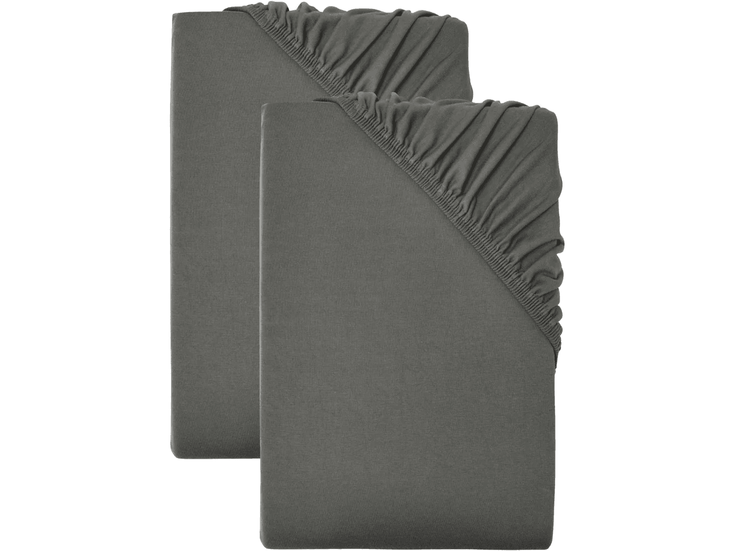 LIVARNO home Napínacia džersejová plachta, 90 – 100 x 200 cm, sivá, 2 kusy