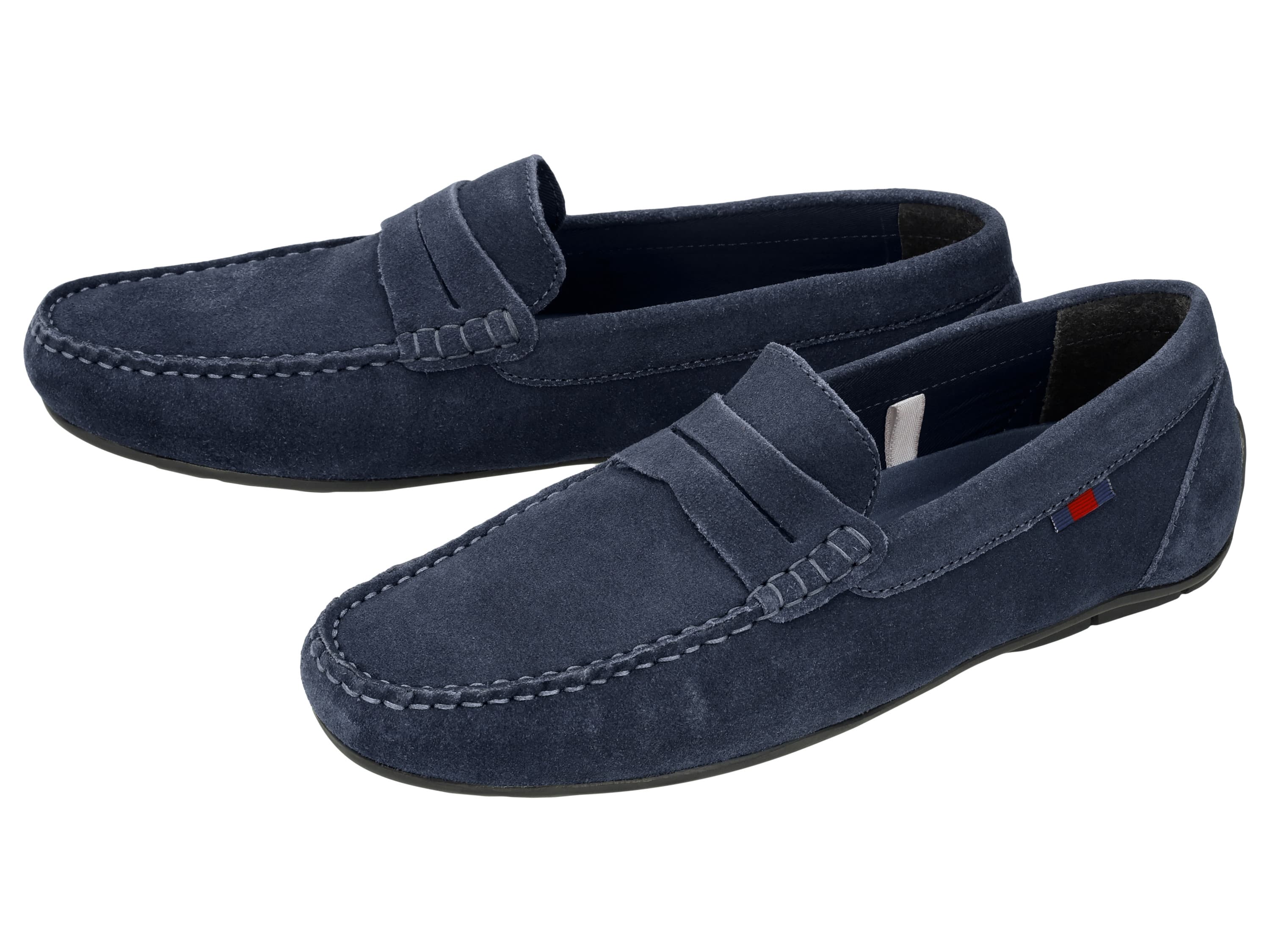 esmara Men Pánske kožené mokasíny Premium (navy modrá, 45)
