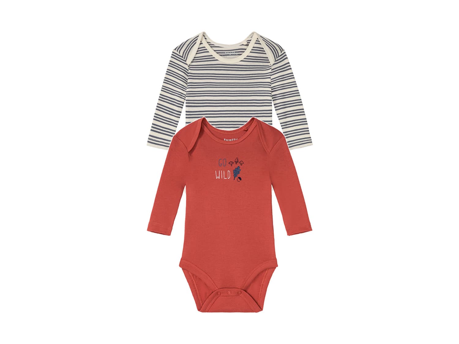 lupilu® Chlapčenské body pre bábätká, 2 kusy (pruhy/hnedá, 62/68)