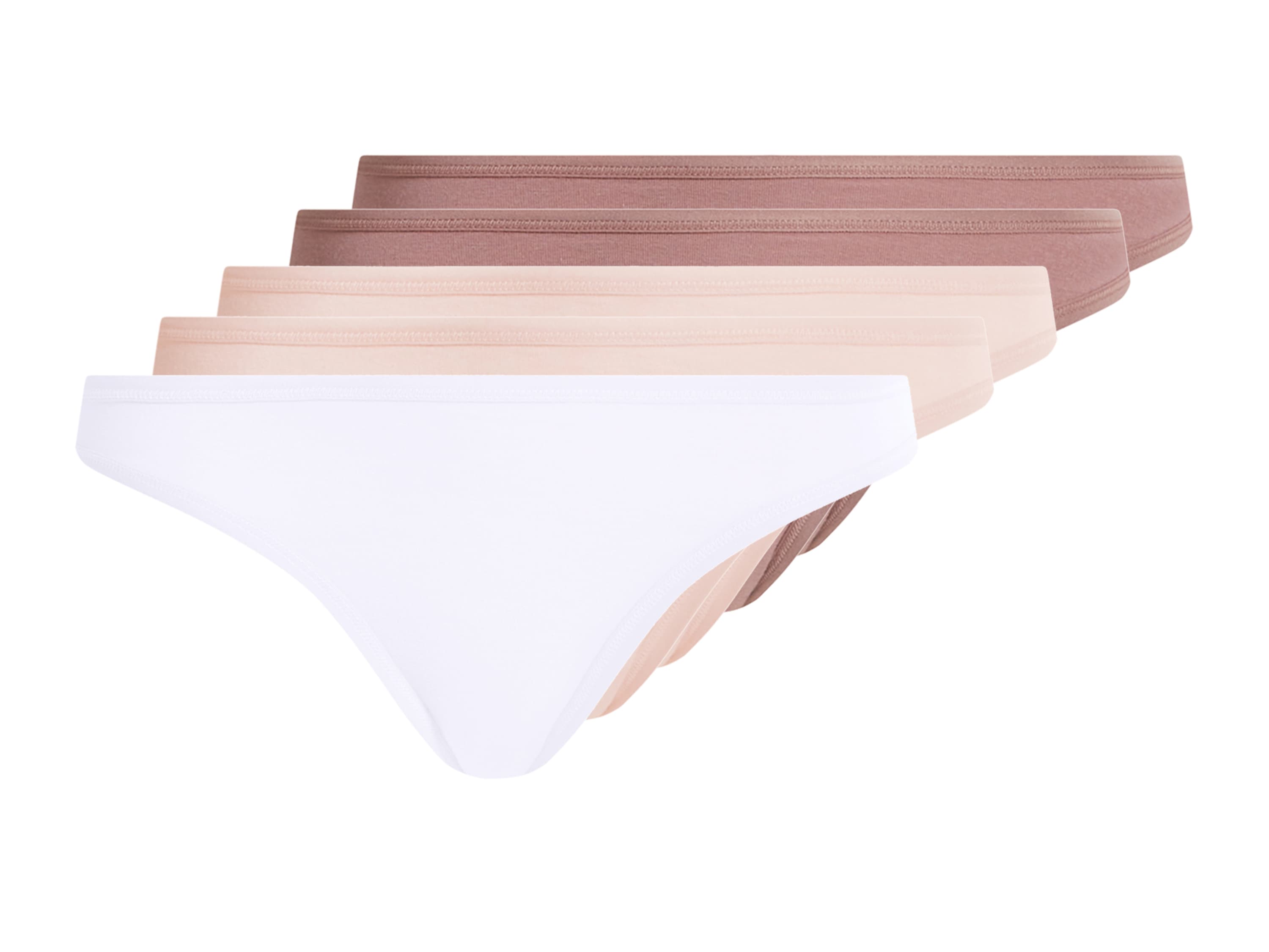 ESMARA® Dámske tangá, 5 kusov (fialová/rosé/biela, M (40/42))