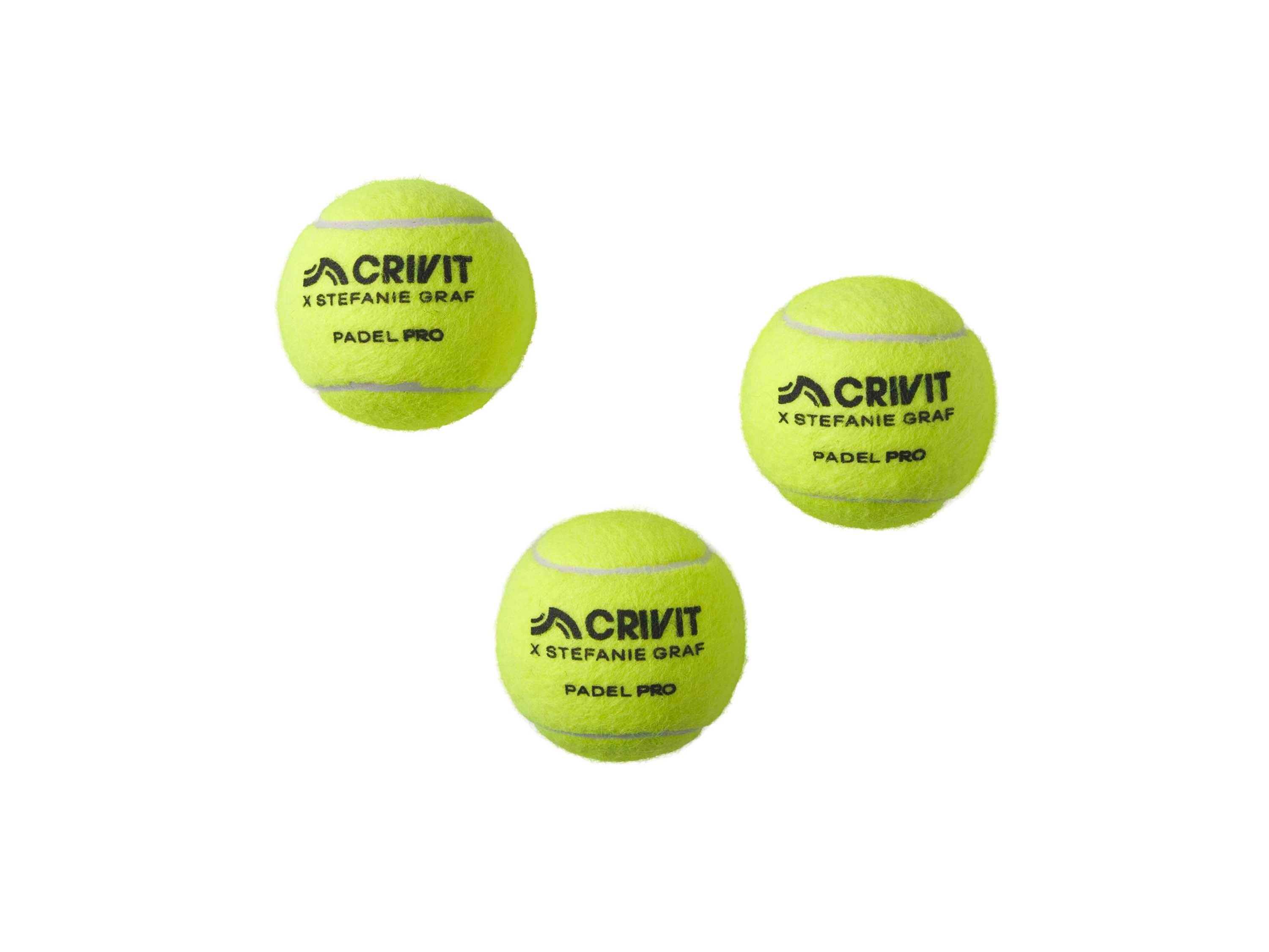 CRIVIT Padelové loptičky Tournament PRO, 3 kusy