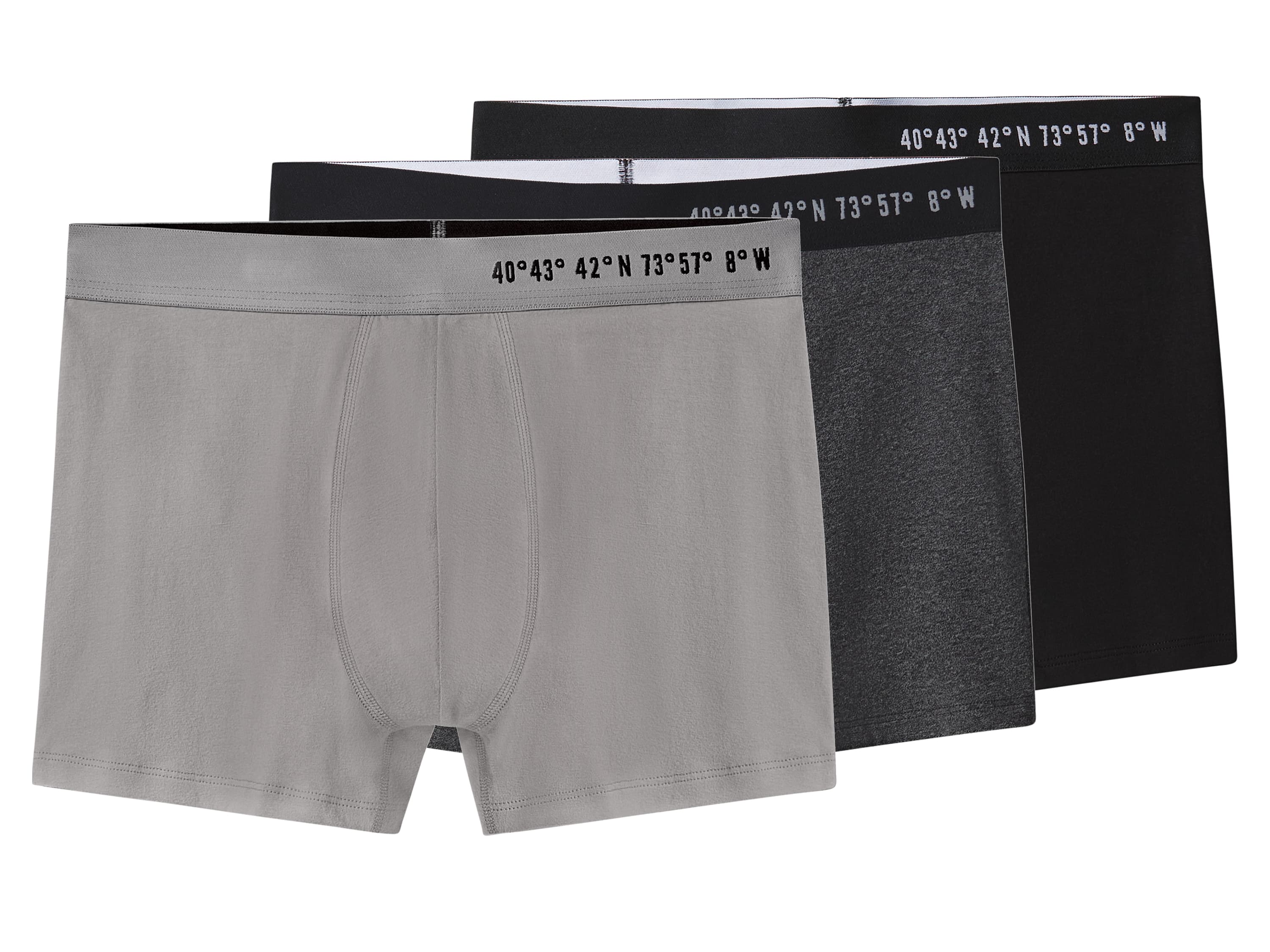 esmara Men Pánske boxerky, 3 kusy (čierna/sivá, 5/M)