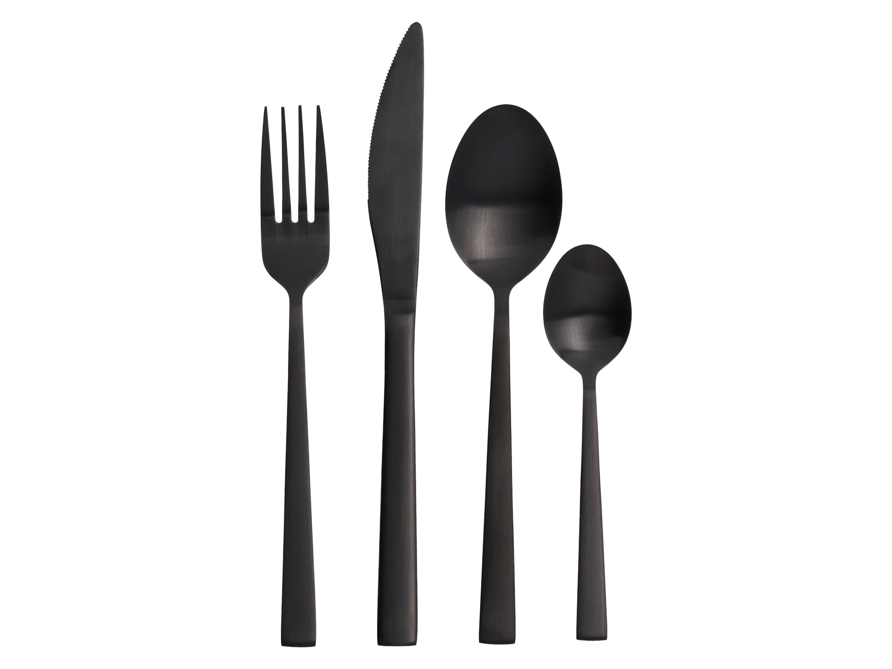 SILVERCREST® Príbor z ušľachtilej ocele, 16-dielna súprava (čierna) 1