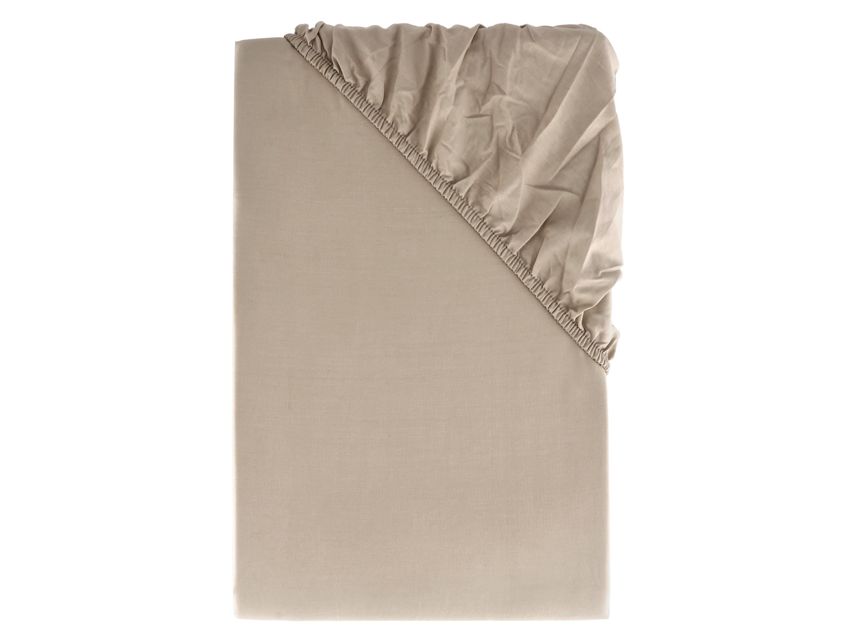 LIVARNO home Perkálová napínacia plachta, 90 – 100 x 200 cm (béžová)