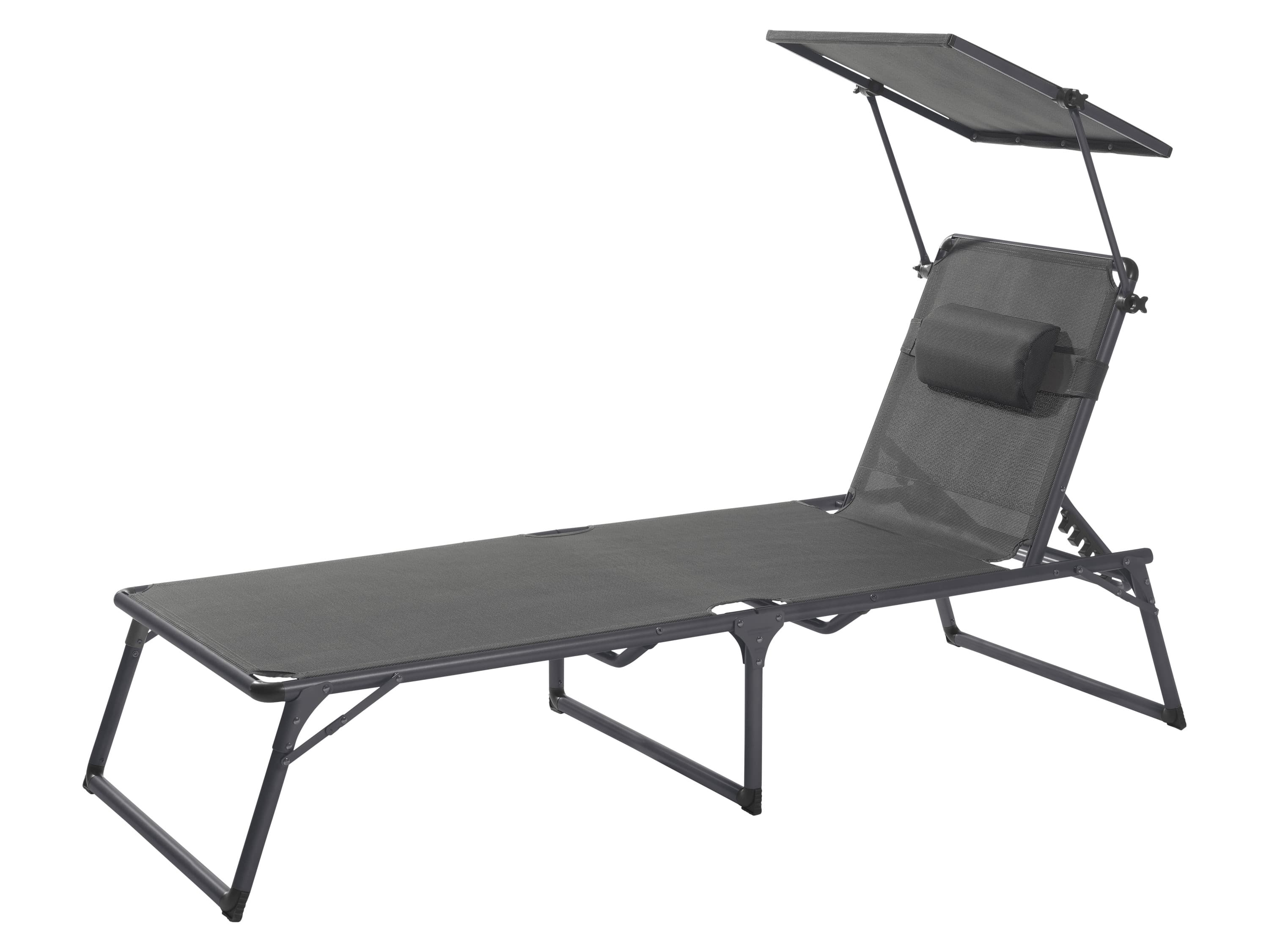 LIVARNO® Hliníkové ležadlo so strieškou Houston