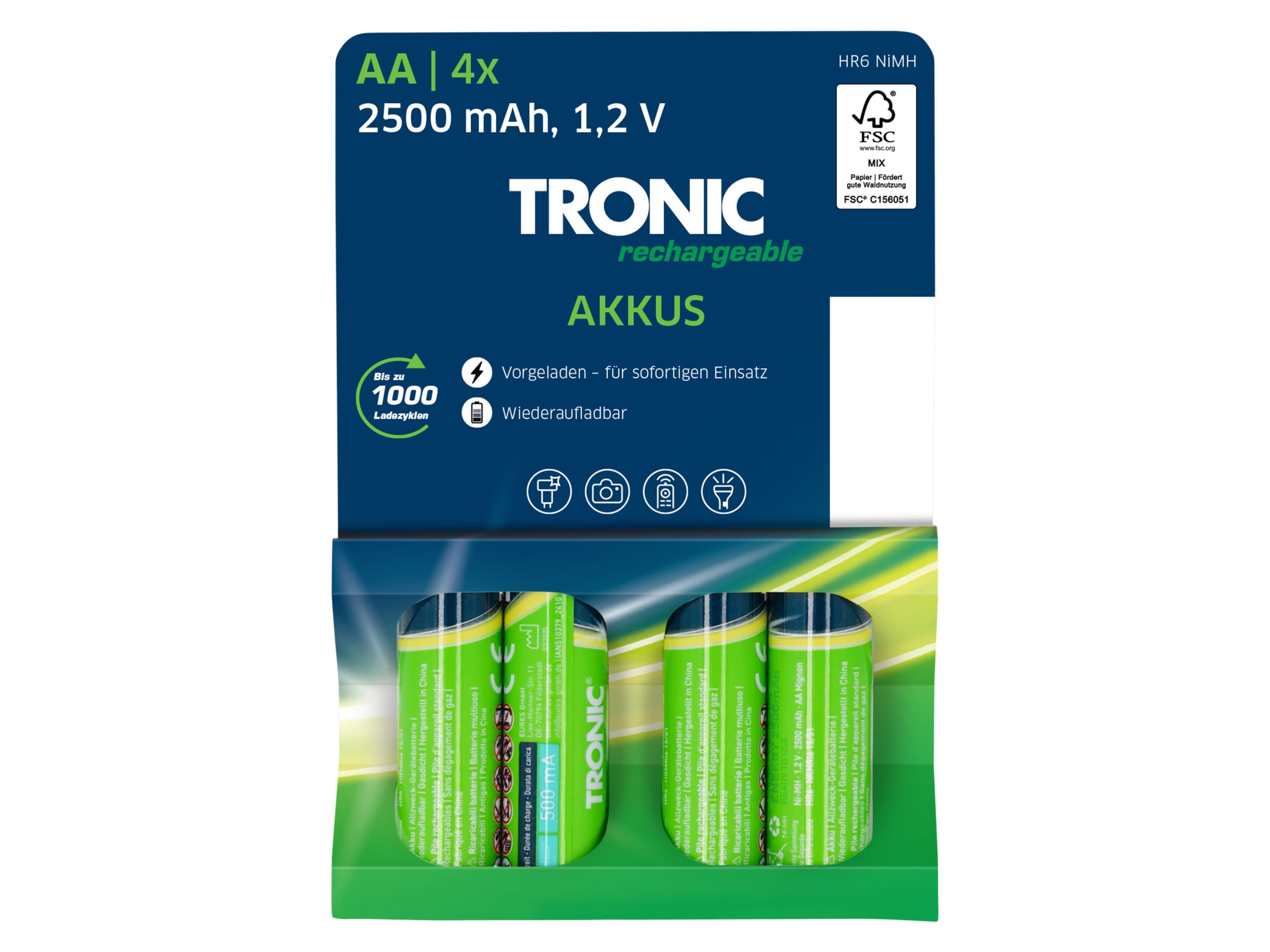 TRONIC® Ni-MH nabíjateľné batérie AA/AAA (AA)