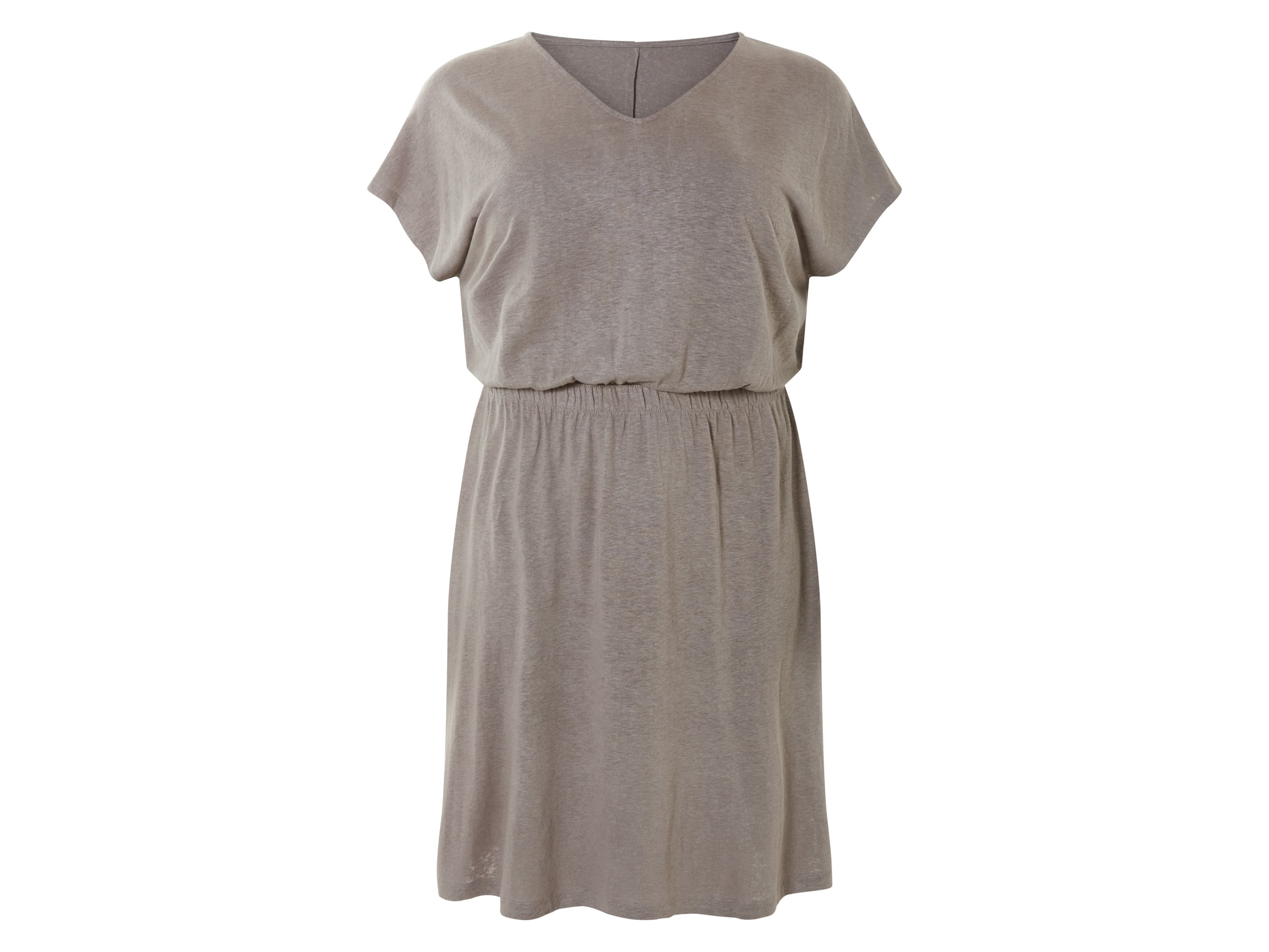 esmara® Dámske ľanové šaty XXL (hnedosivá, XL (48/50)) 1