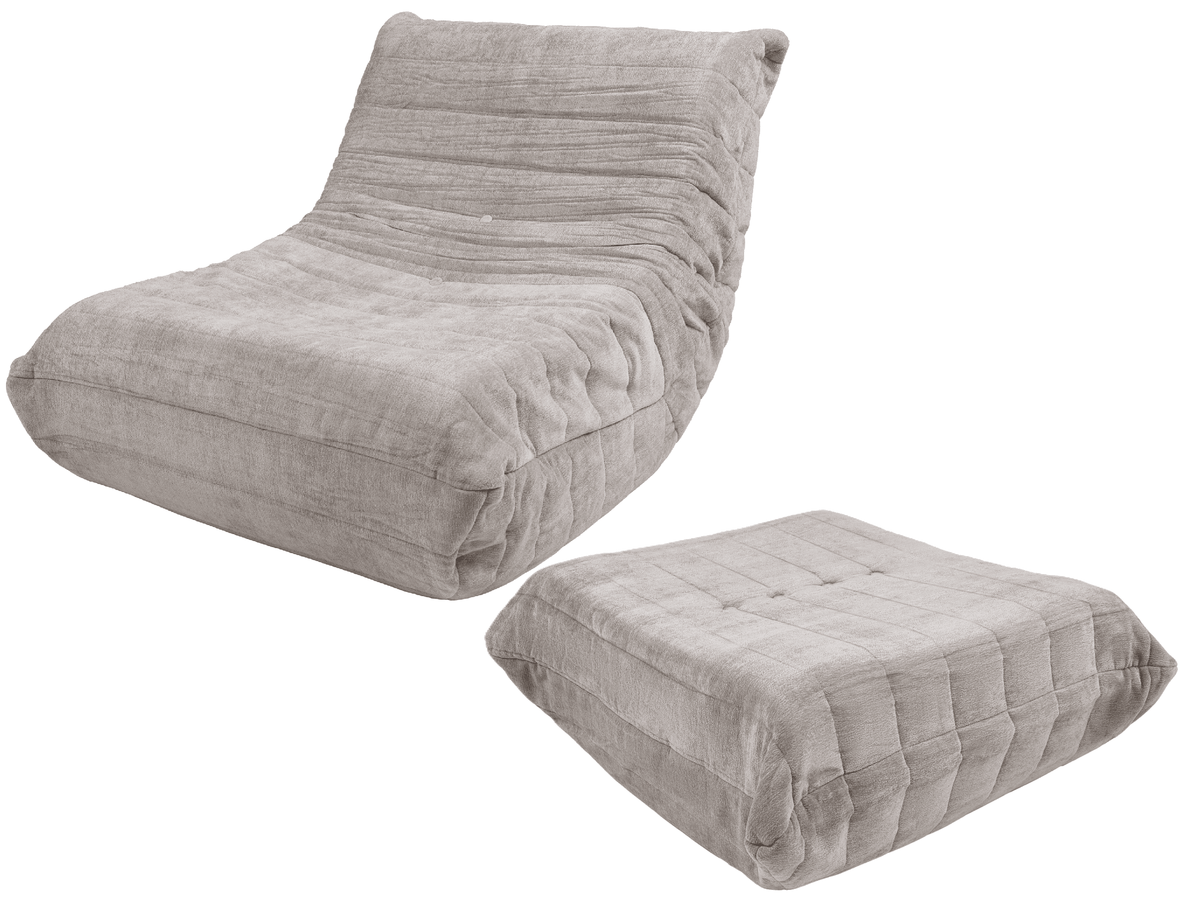 LIVARNO® Kreslo + taburetka do interiéru, béžové