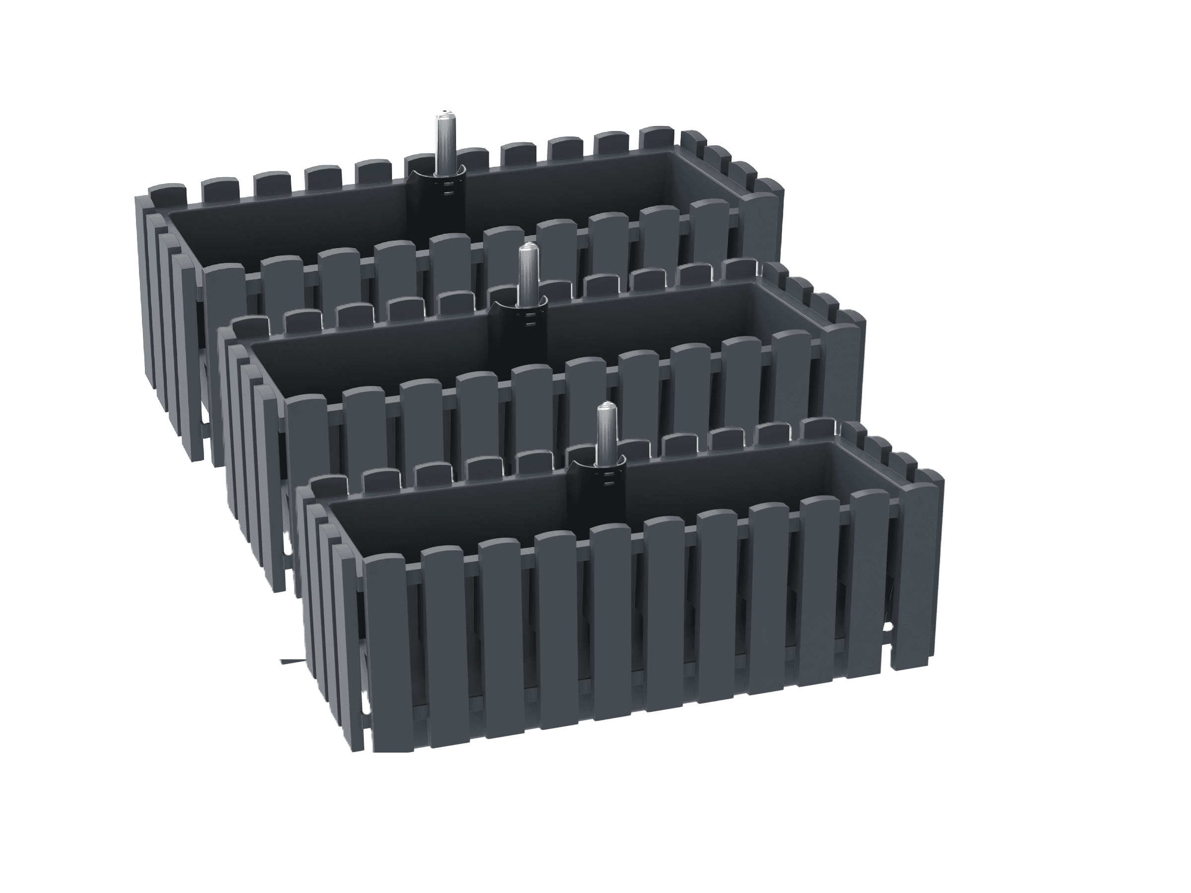 PARKSIDE® Kvetináč 50 cm, antracitový, 3 kusy 1