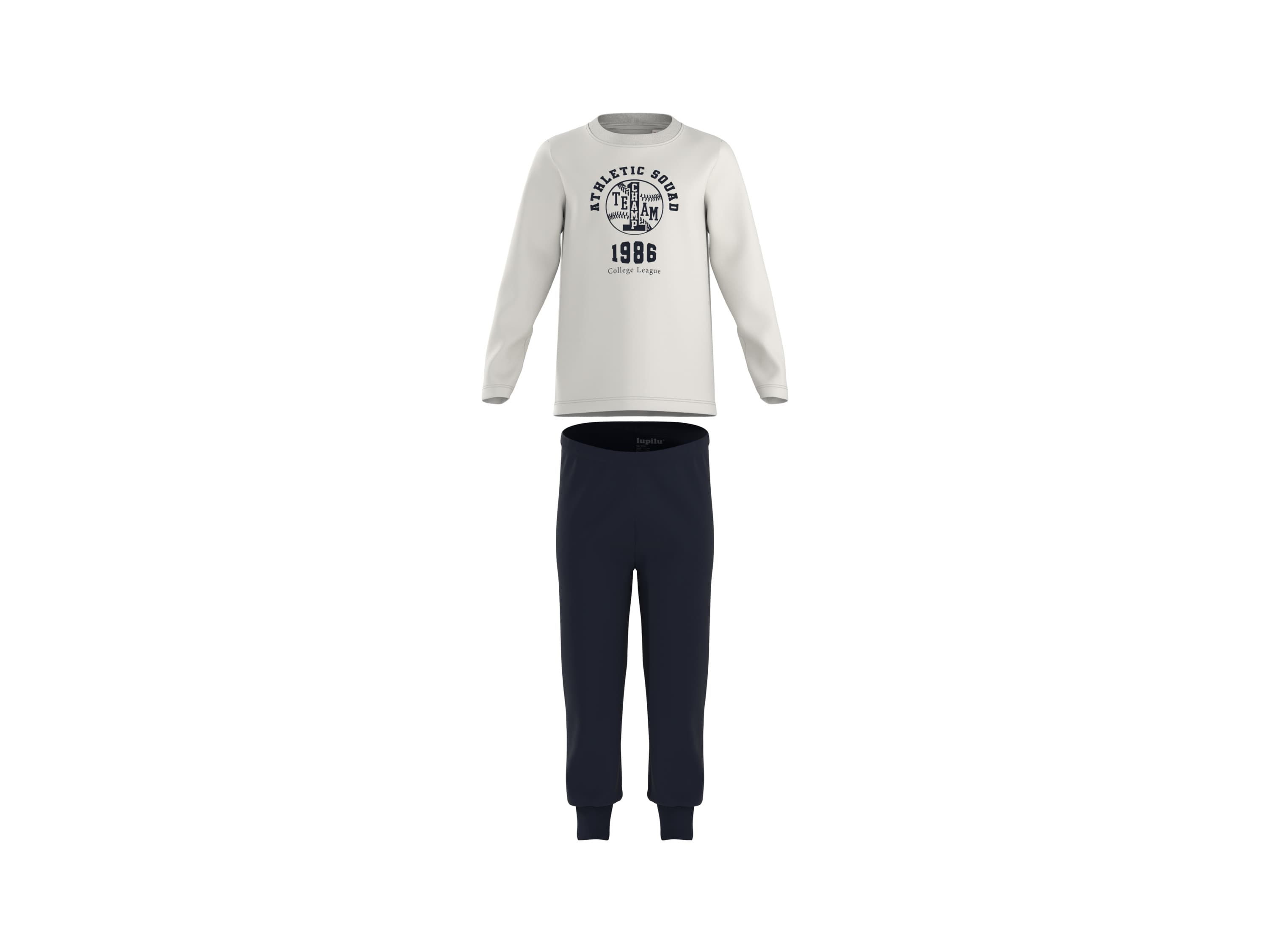 LUPILU® Dievčenské/chlapčenské pyžamo (biela/navy modrá, 122/128)