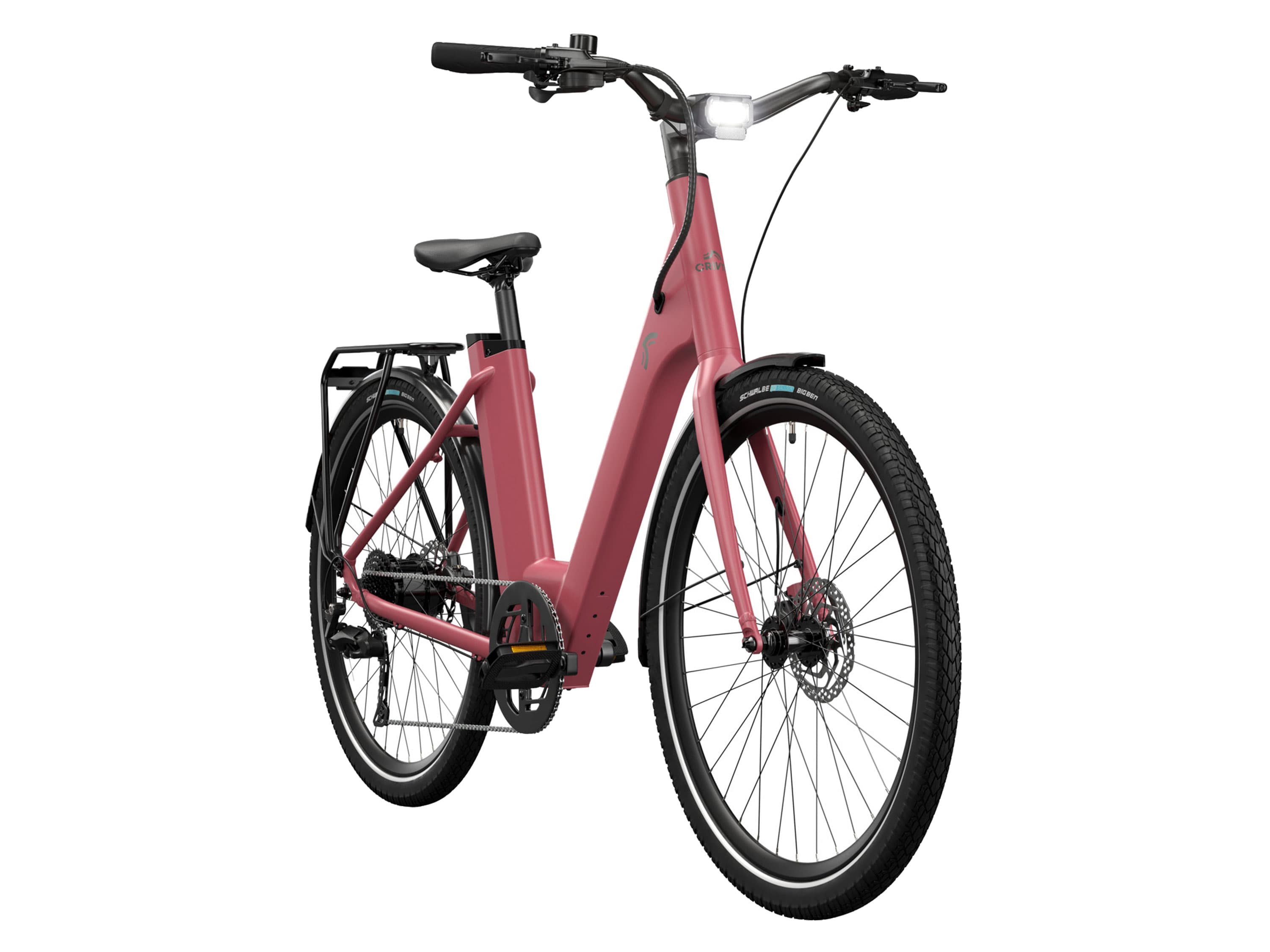 CRIVIT Mestský elektrobicykel s prehadzovačkou Shimano CUES Y.3 (ružovofialová)