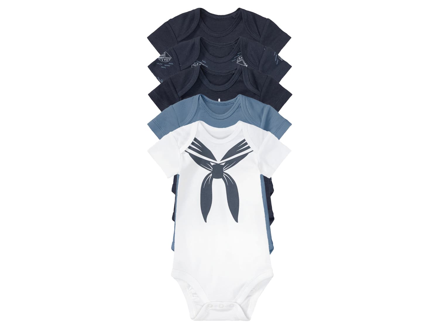 lupilu® Detské body, 5 kusov (62/68, námornícka modrá/modrá/biela) 1