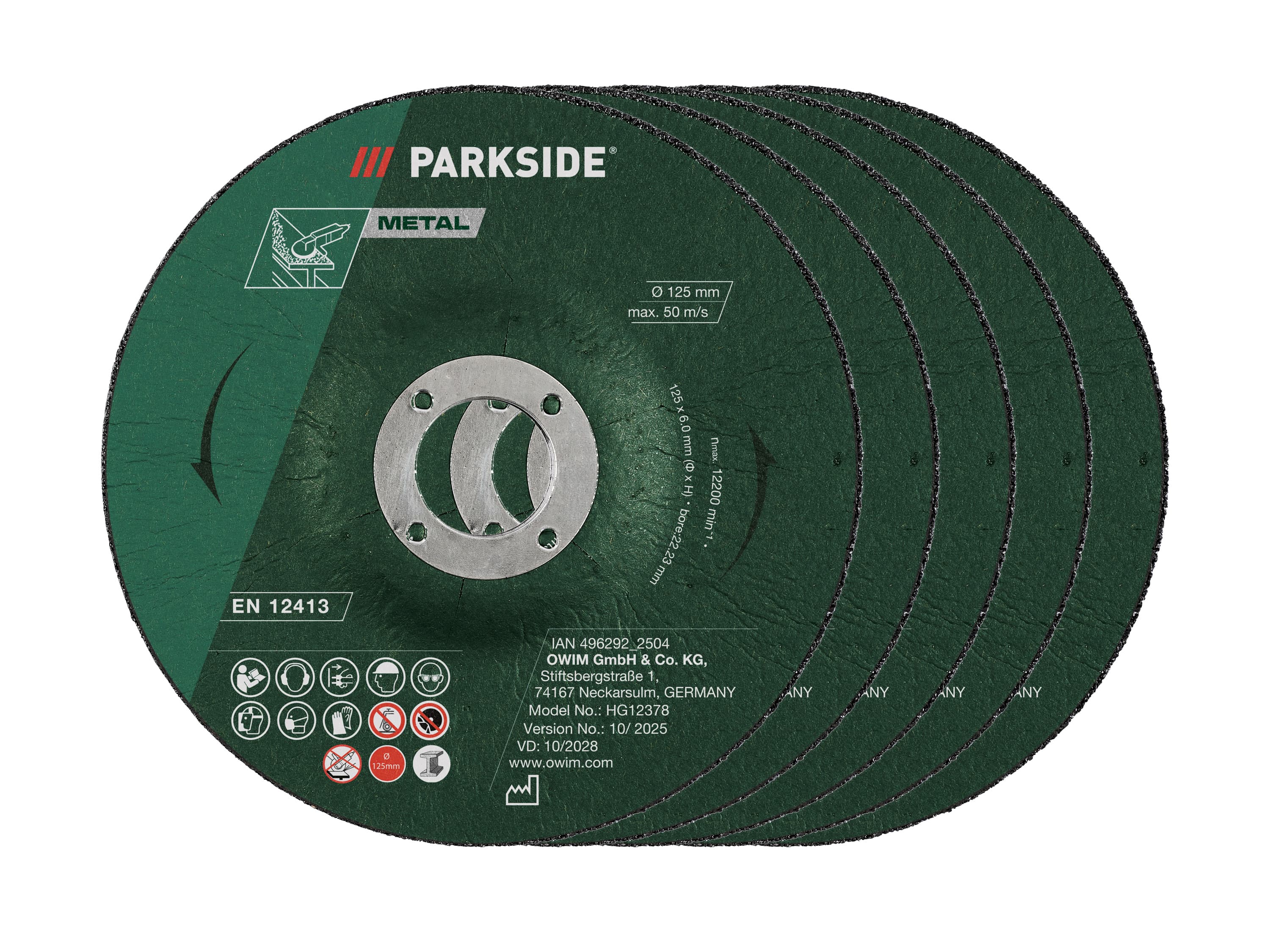 PARKSIDE® Príslušenstvo k uhlovej brúske, 125 mm (súprava hrubovacích kotúčov, 5-dielna)