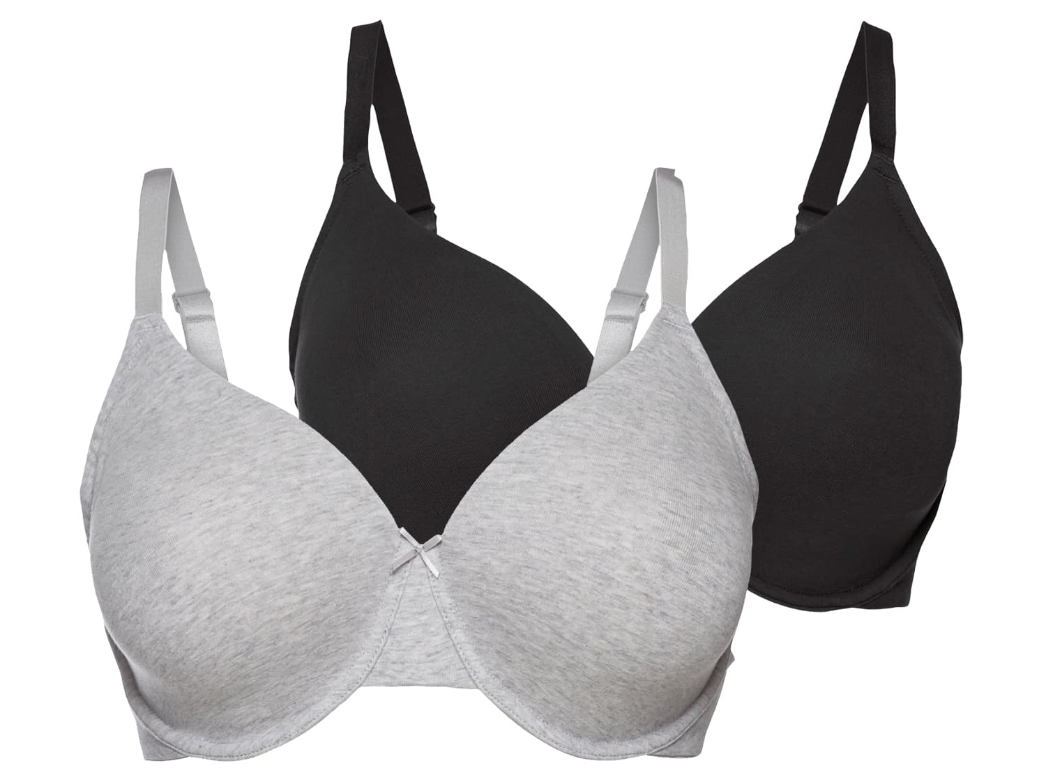 esmara® Dámska podprsenka XXL, 2 kusy (čierna/sivá, 85D)
