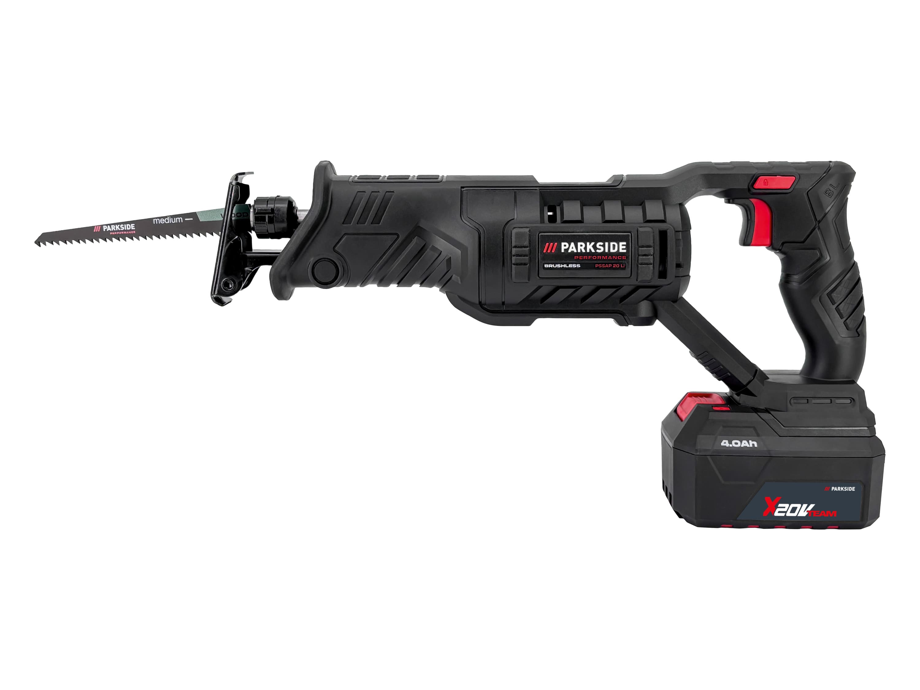 PARKSIDE PERFORMANCE® Aku chvostová píla s príslušenstvom PSSAP 20 Li E5