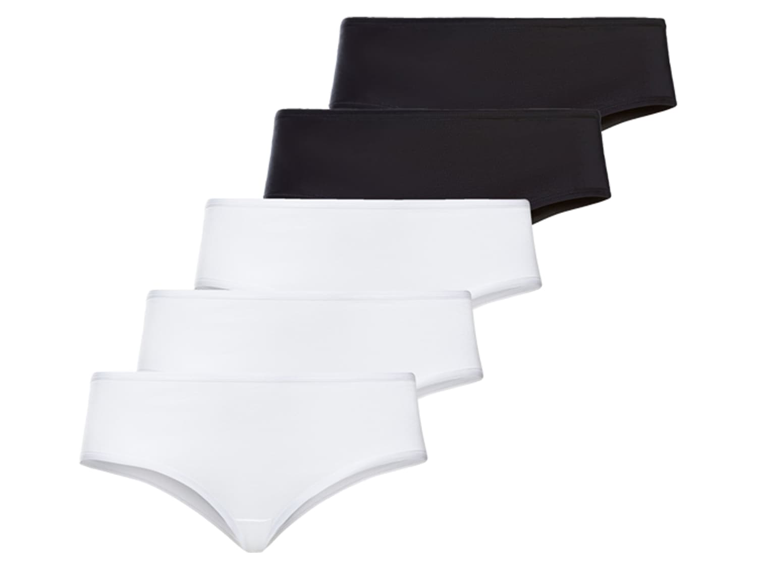 esmara® Dámske bedrové nohavičky XXL, 5 kusov (XL (48/50), čierna/biela)