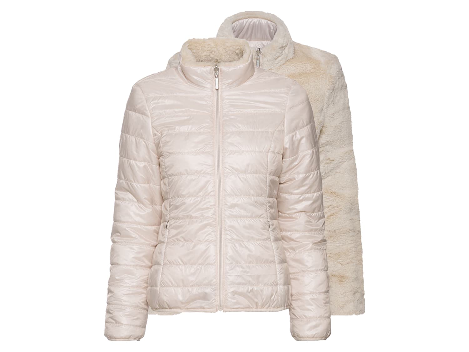 esmara® Dámska plyšová obojstranná bunda (S (36/38), krémová) 1