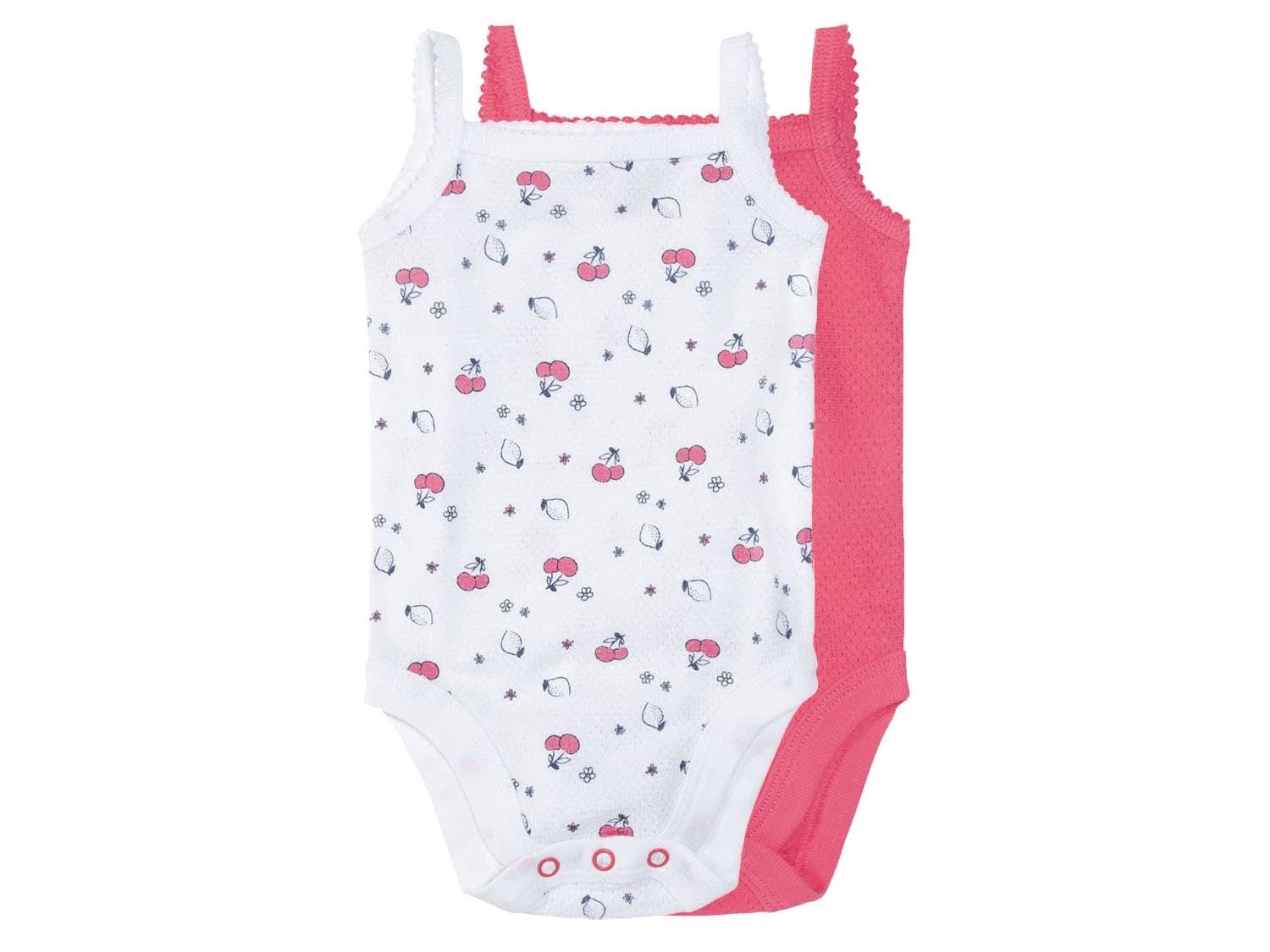 lupilu® Dievčenské body pre bábätká, 2 kusy  (ružová/biela, 50/56) 1