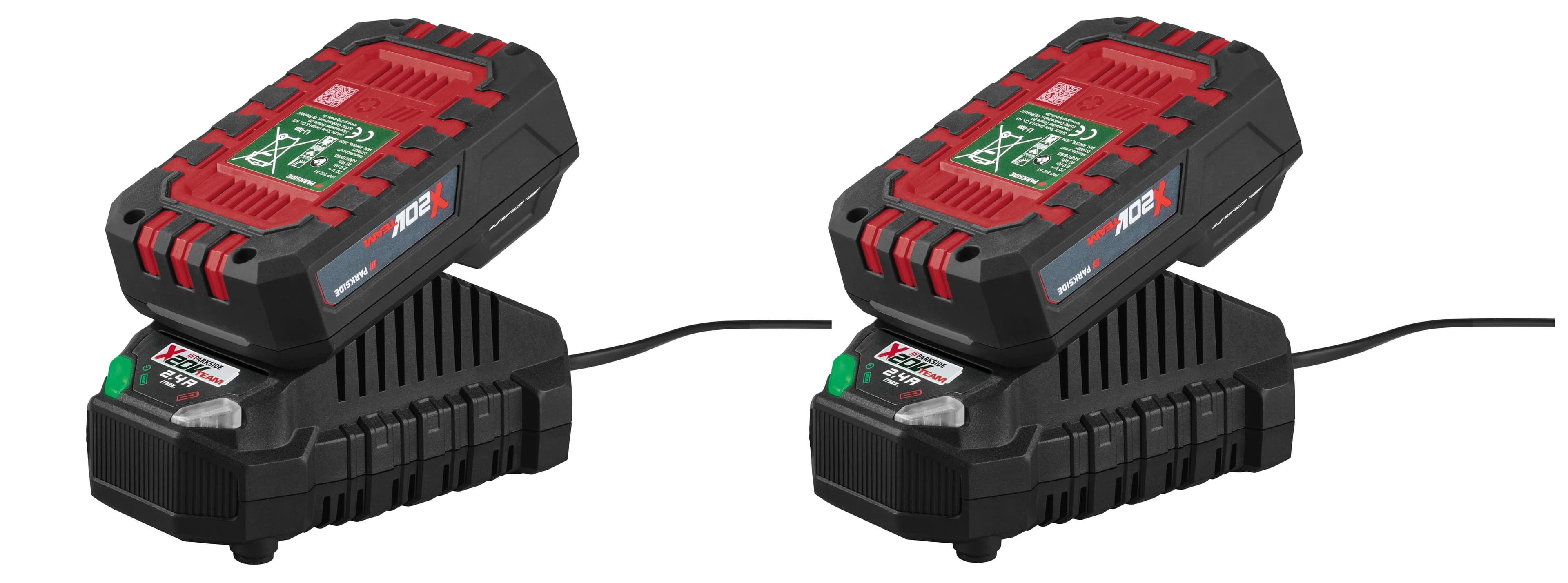 PARKSIDE® Akumulátor 20 V/2 Ah PAP 202 A1, 2 kusy + Nabíjačka na akumulátor 20 V/2,4 A PLG 20 C1, 2 kusy 1