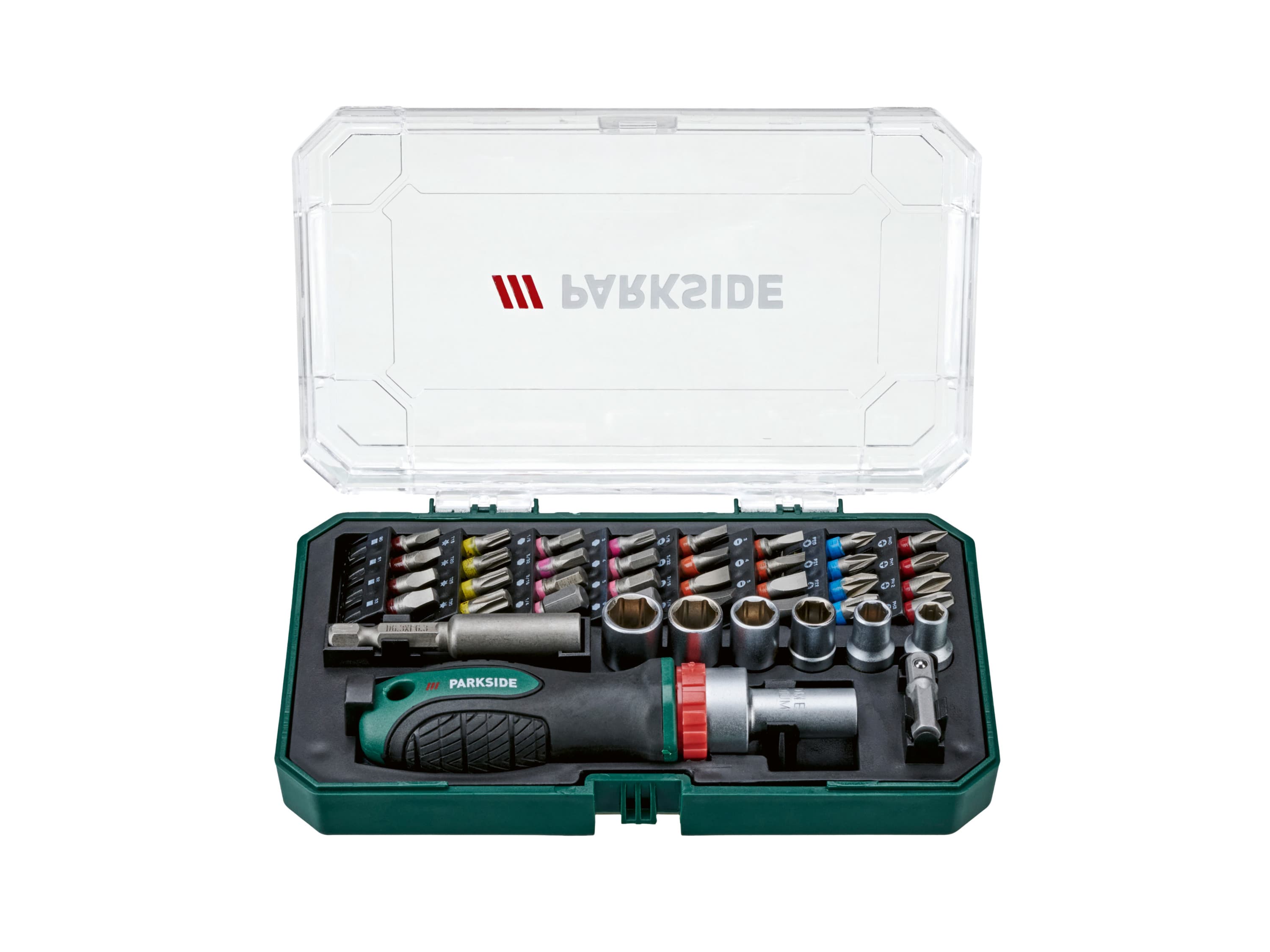 PARKSIDE® Súprava náradia na jemnú mechaniku/kľúčov na vnútorný šesťhran (račňový mini skrutkovač s bitmi)
