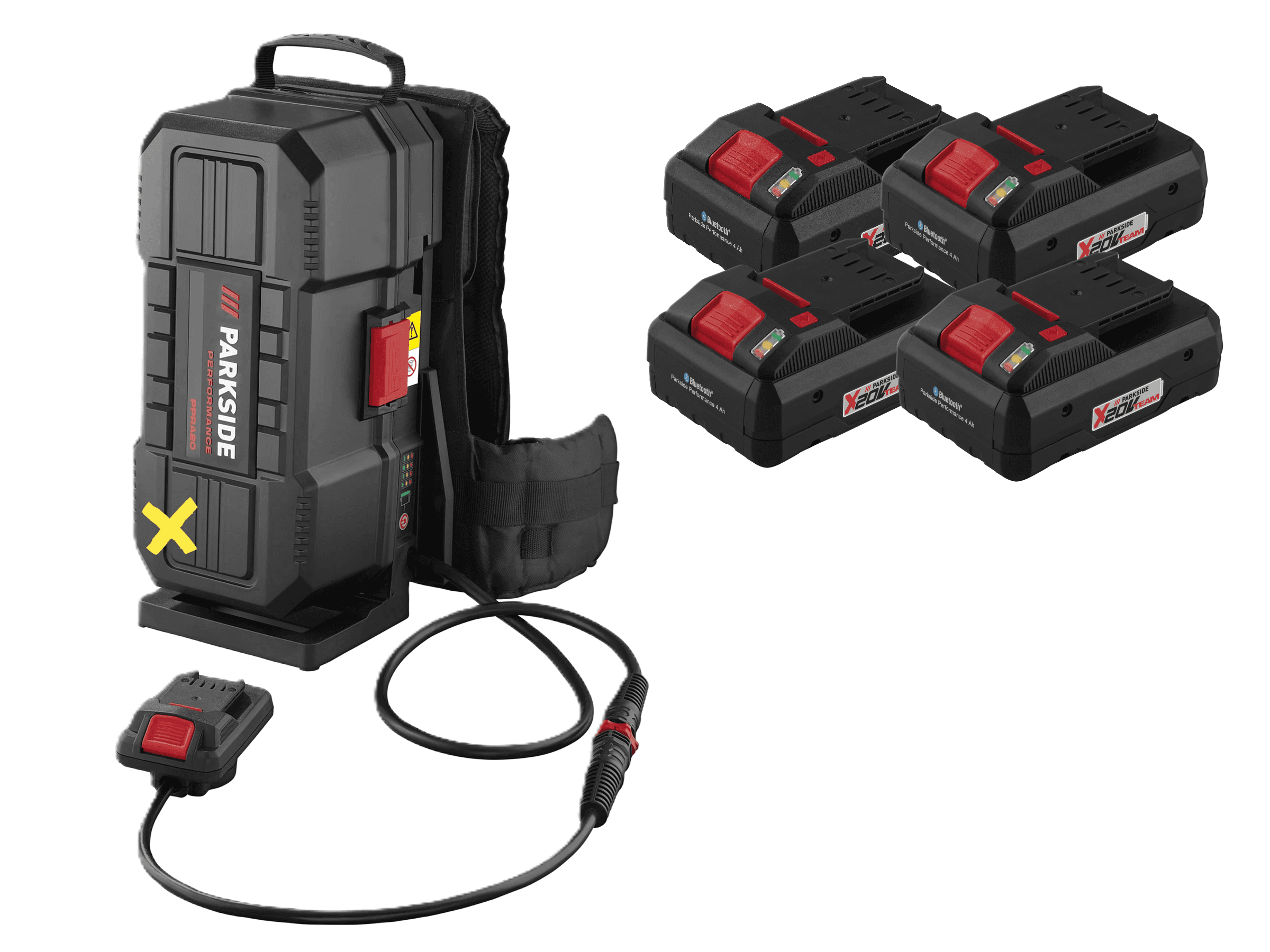 PARKSIDE PERFORMANCE® Nabíjací ruksak na akumulátory 20 V/40 V + Smart akumulátor 20 V/4 Ah, 4 kusy 1