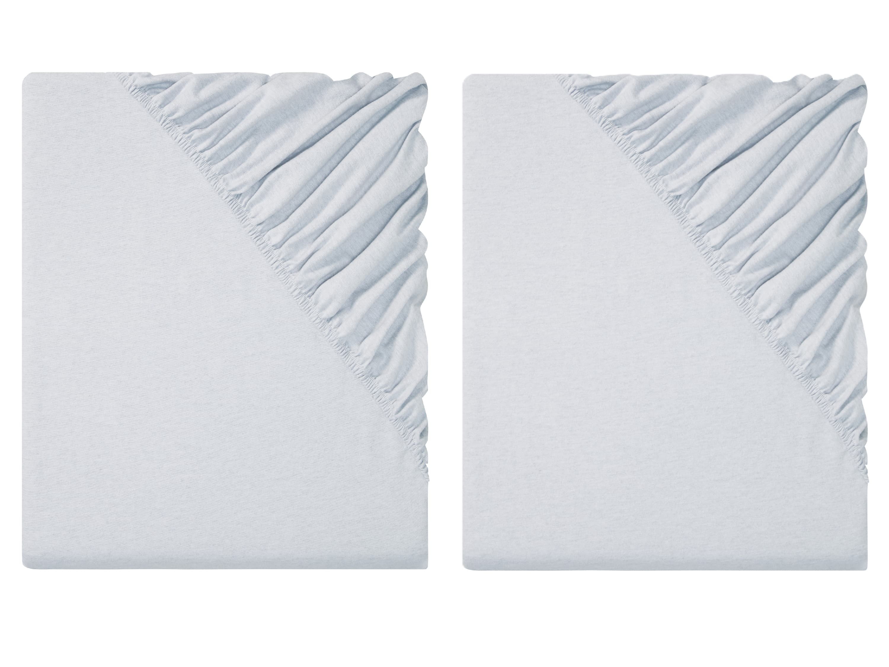 LIVARNO home Napínacia plachta, 90 – 100 x 200 cm, bledosivá, 2 kusy