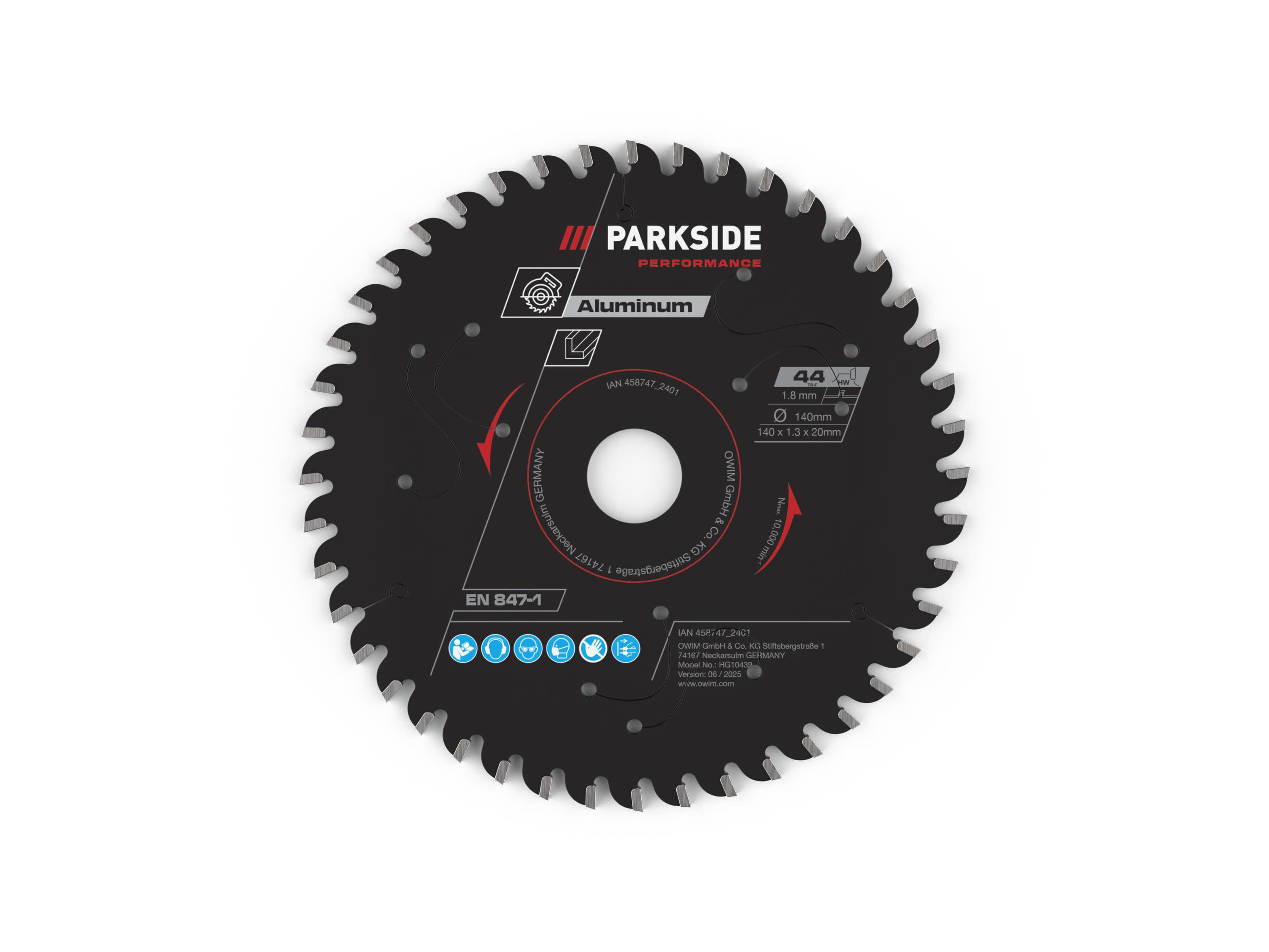 PARKSIDE PERFORMANCE® Pílový kotúč, 140 mm (hliník, 44 zubov) 1