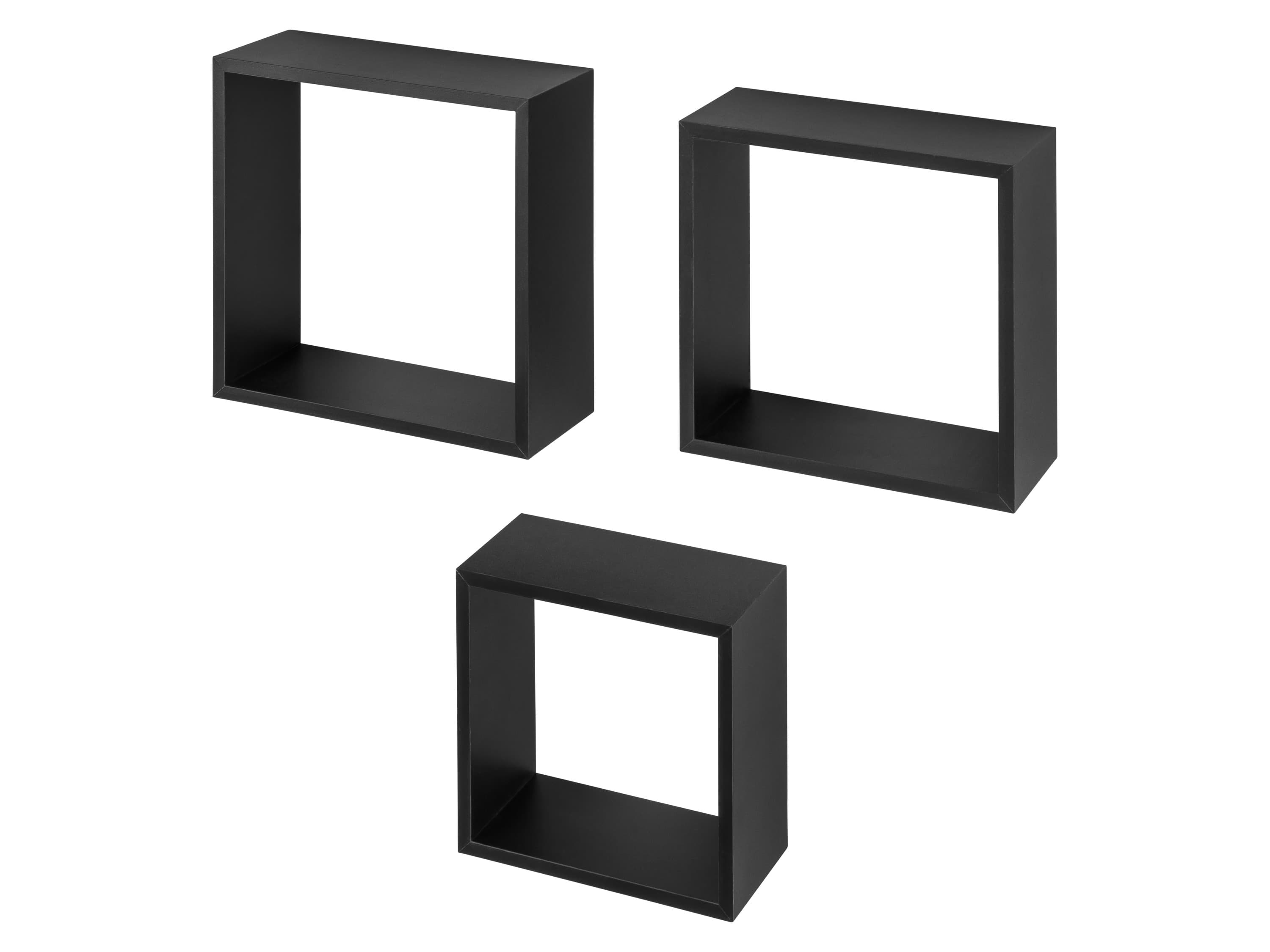 LIVARNO® Súprava regálových kociek, 3-dielna, 30 x 30 cm (3 regálové kocky, 30 x 30 cm, čierna)