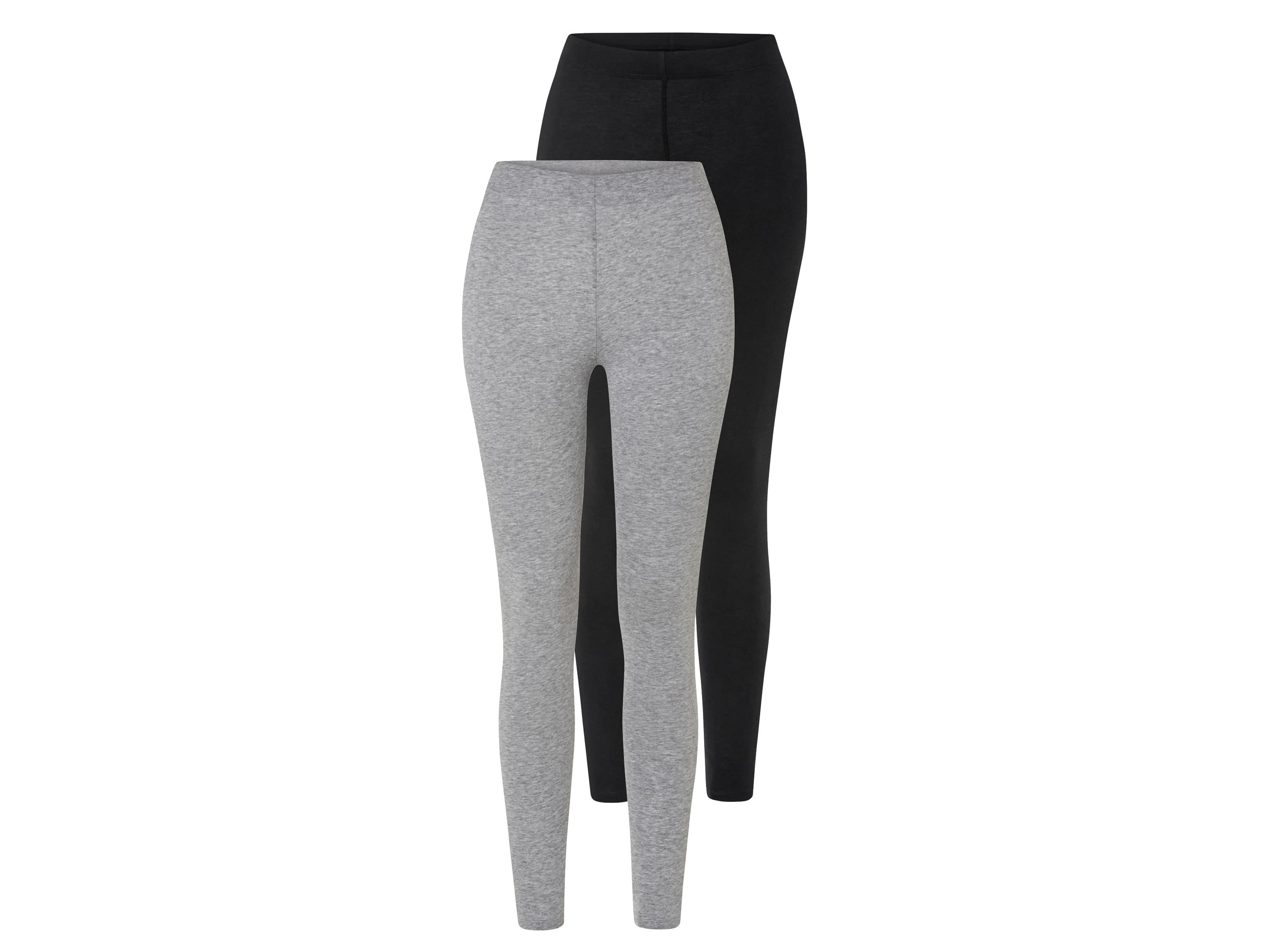 esmara® Dámske legíny, 2 kusy (čierna/sivá, M (40/42))
