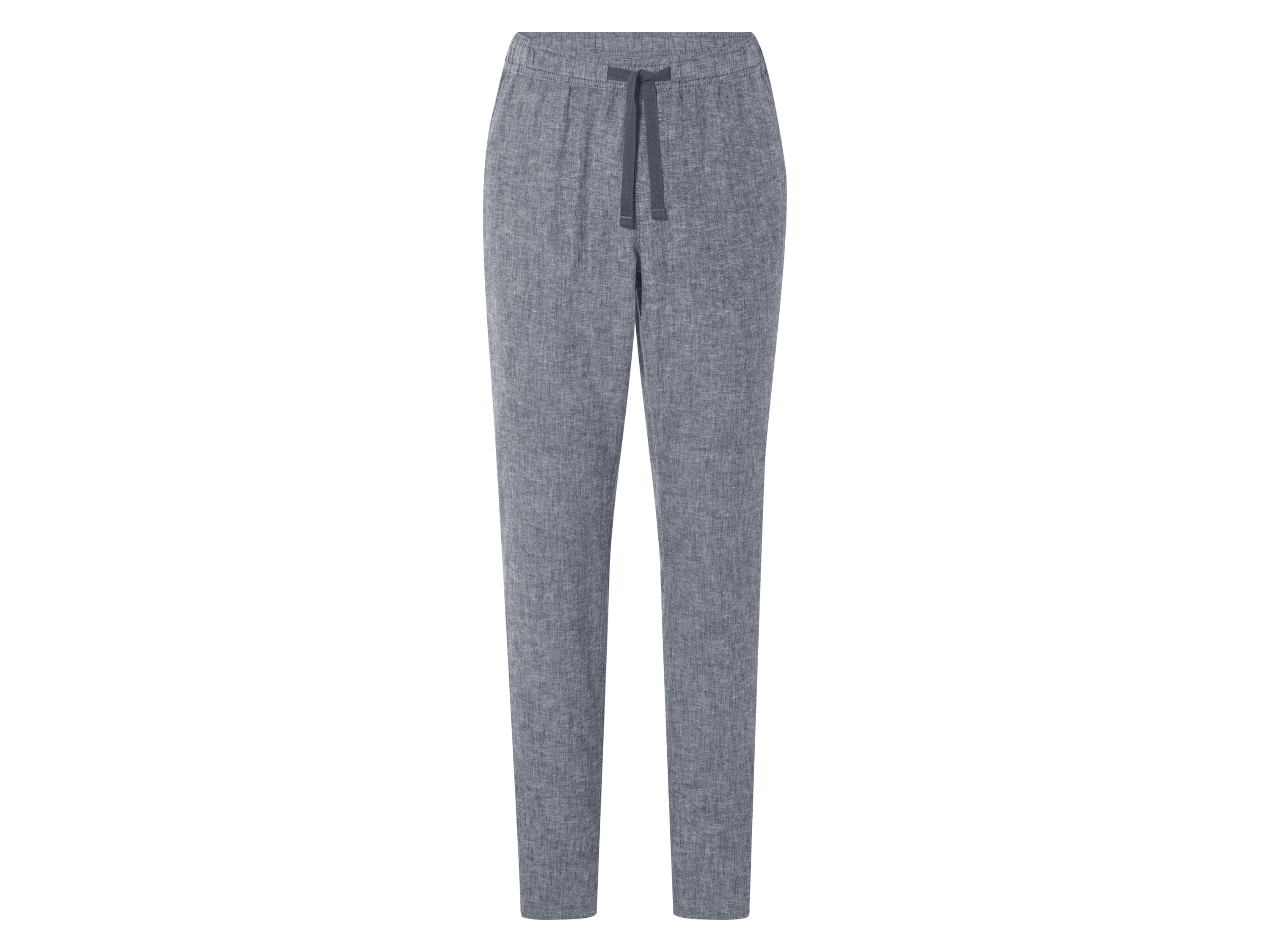 LIVERGY® Pánske nohavice s ľanom (sivá, XL (56/58)) 1