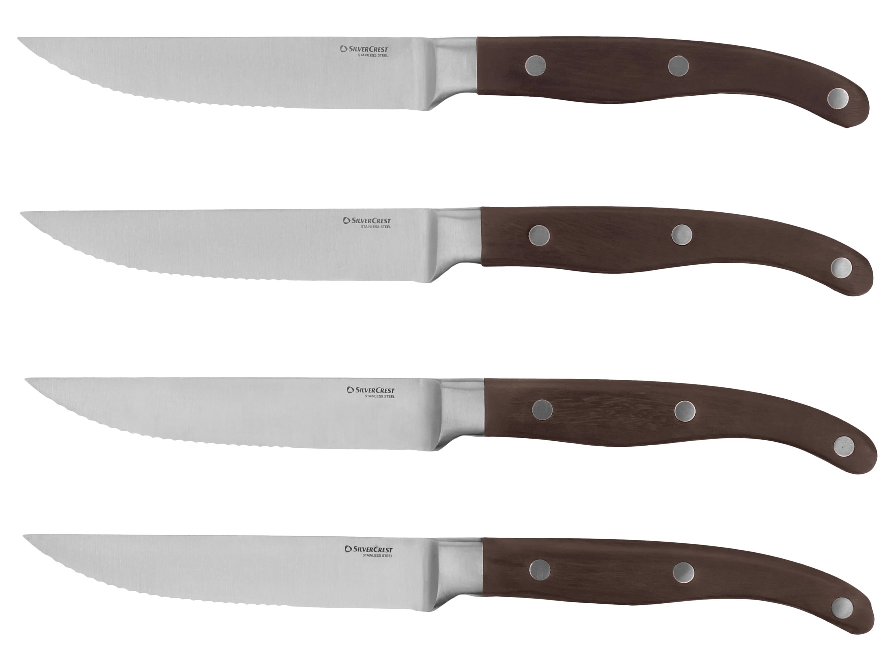 SILVERCREST® Steakové nože, 4 kusy (čierno-hnedá) 1