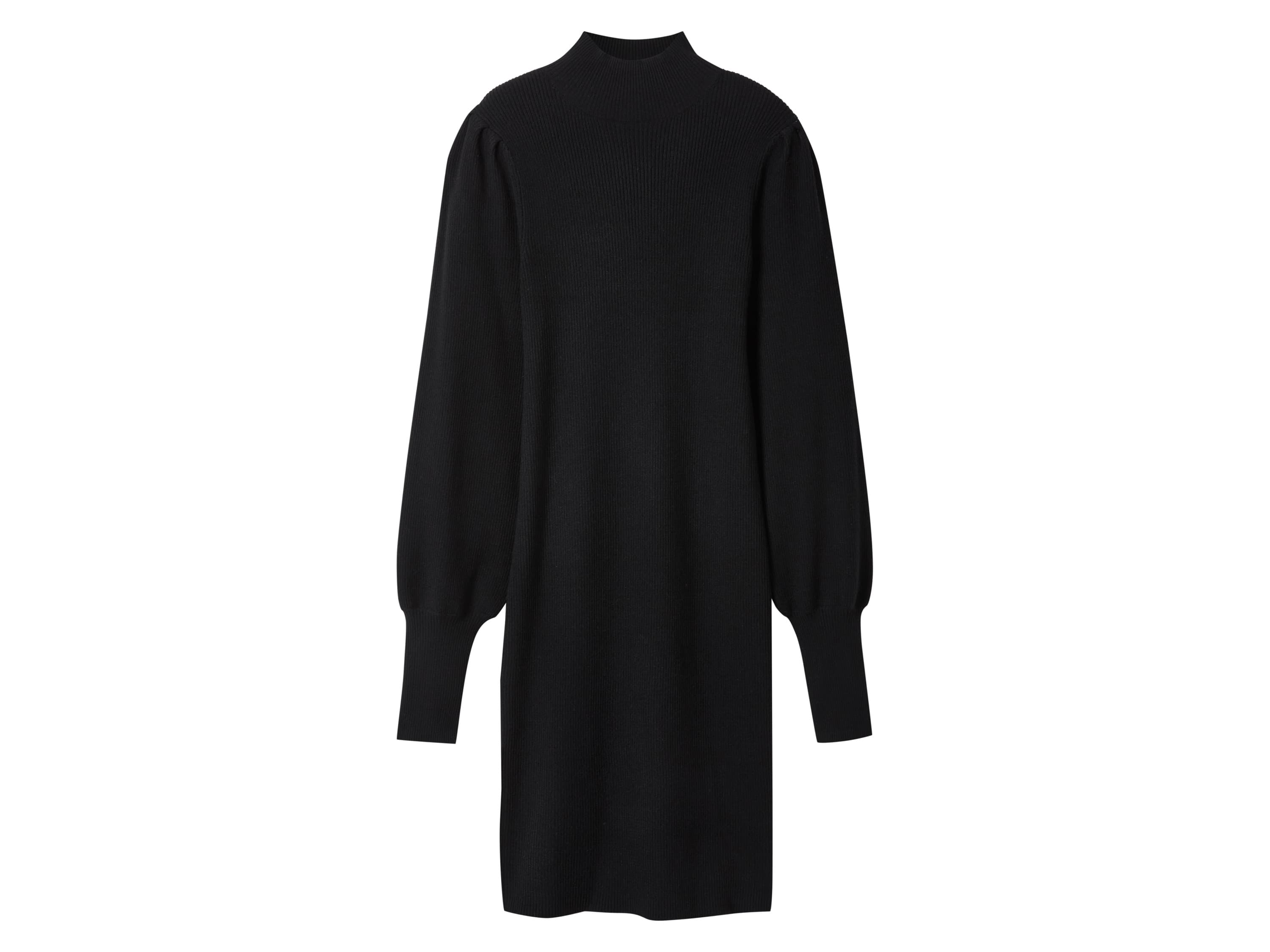 esmara® Dámske rebrované pletené šaty (čierna, S (36/38)) 1