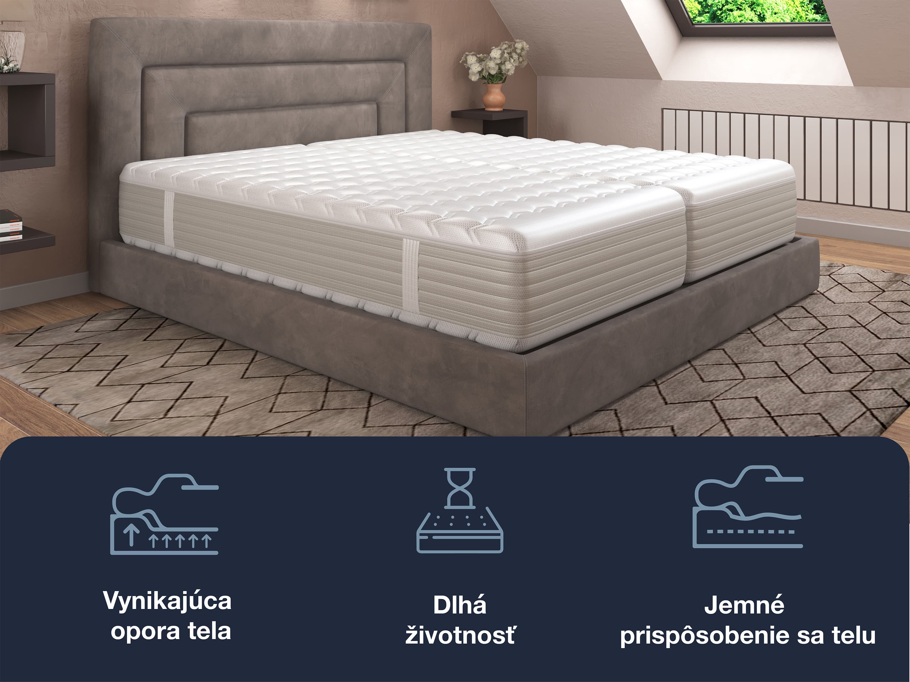 Hn8 Schlafsysteme 7-zónový matrac z pamäťovej peny XXL Gelstar KS (H2, 90 X 200 CM)