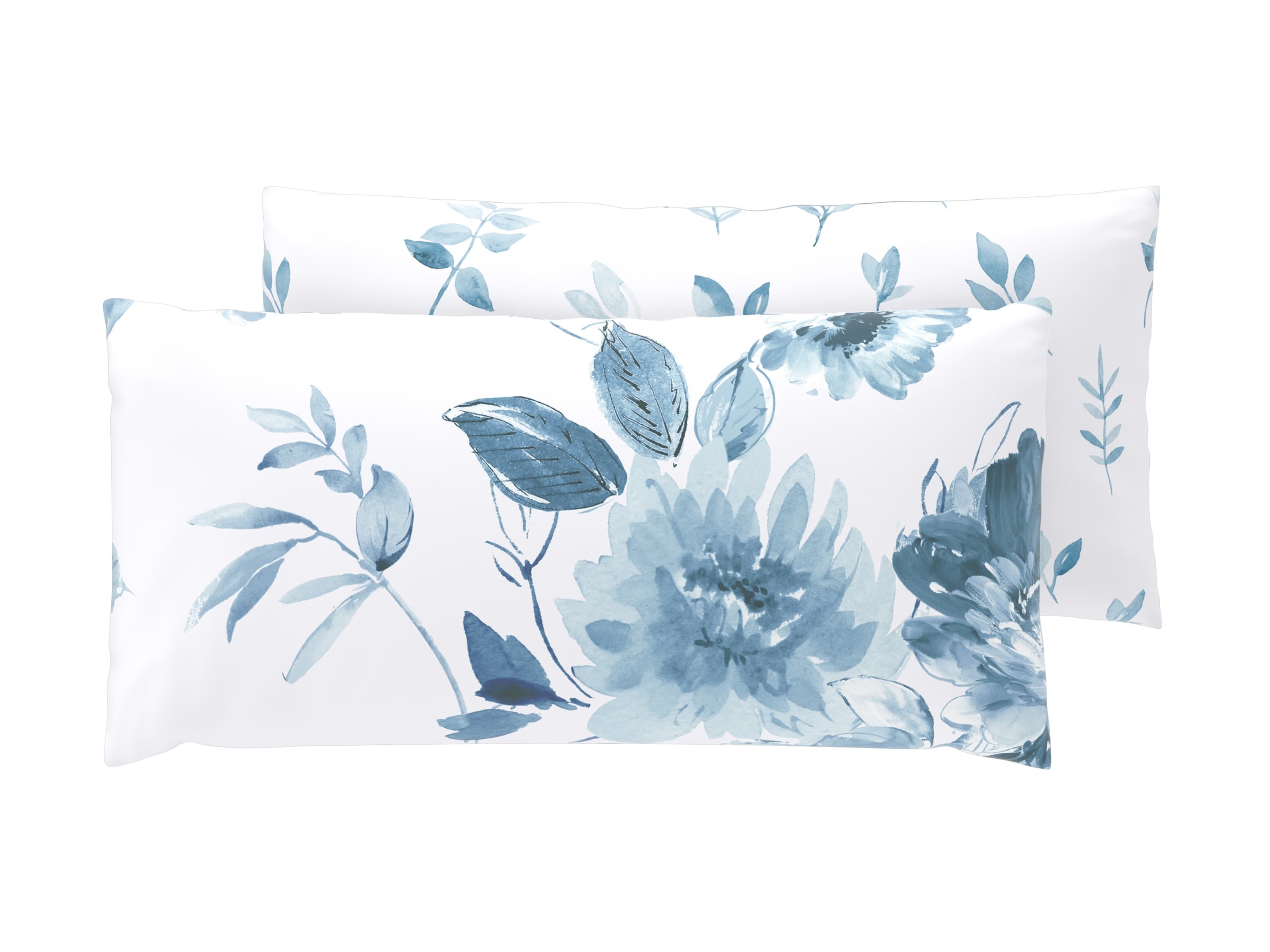 LIVARNO® Obliečky na vankúš z bavlny Renforcé, 80 x 40, 2 kusy (kvety/biela)