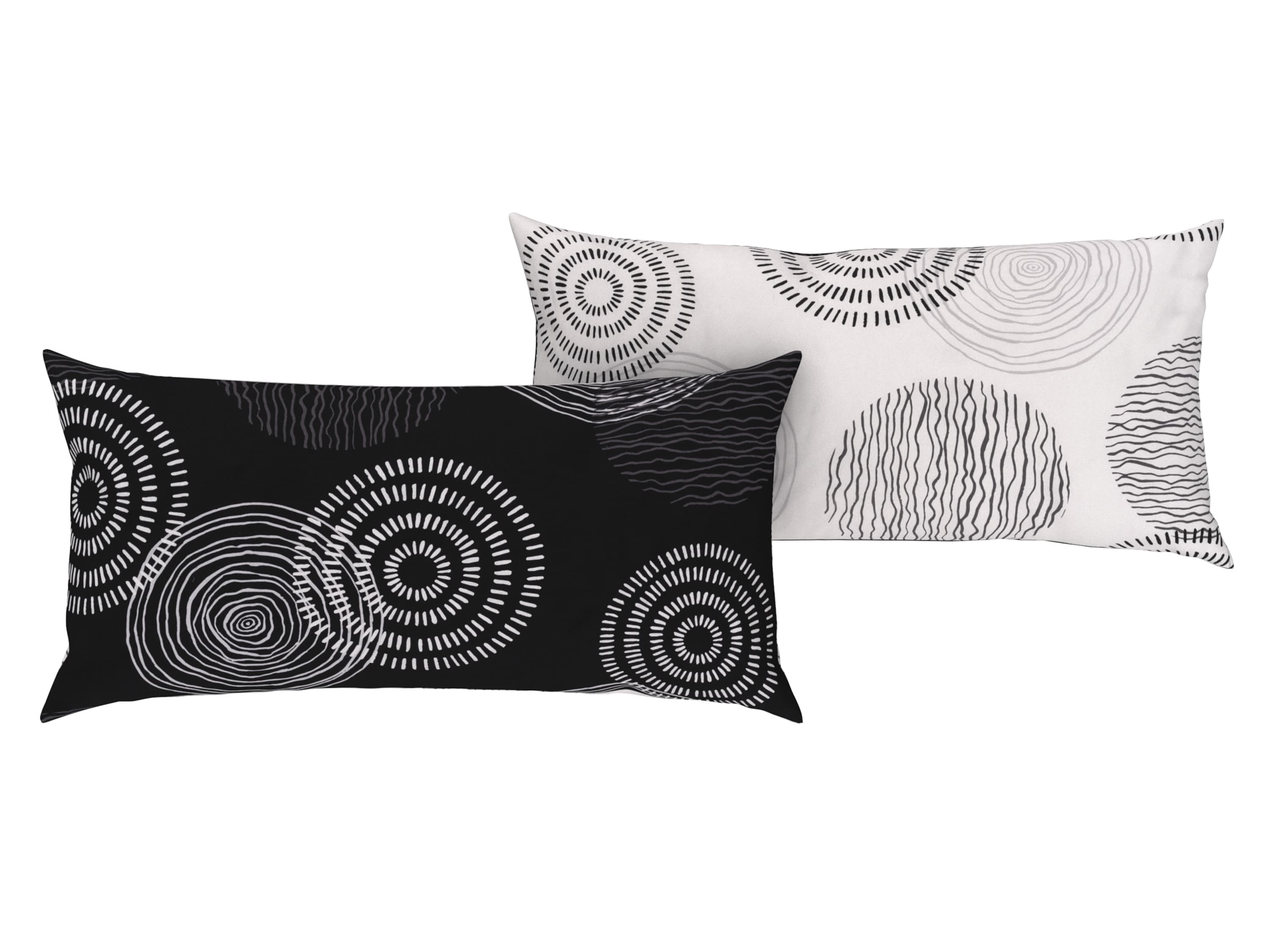 LIVARNO home Obliečky na vankúš z bavlny Renforcé, 40 x 80 cm, 2 kusy (kruhy)